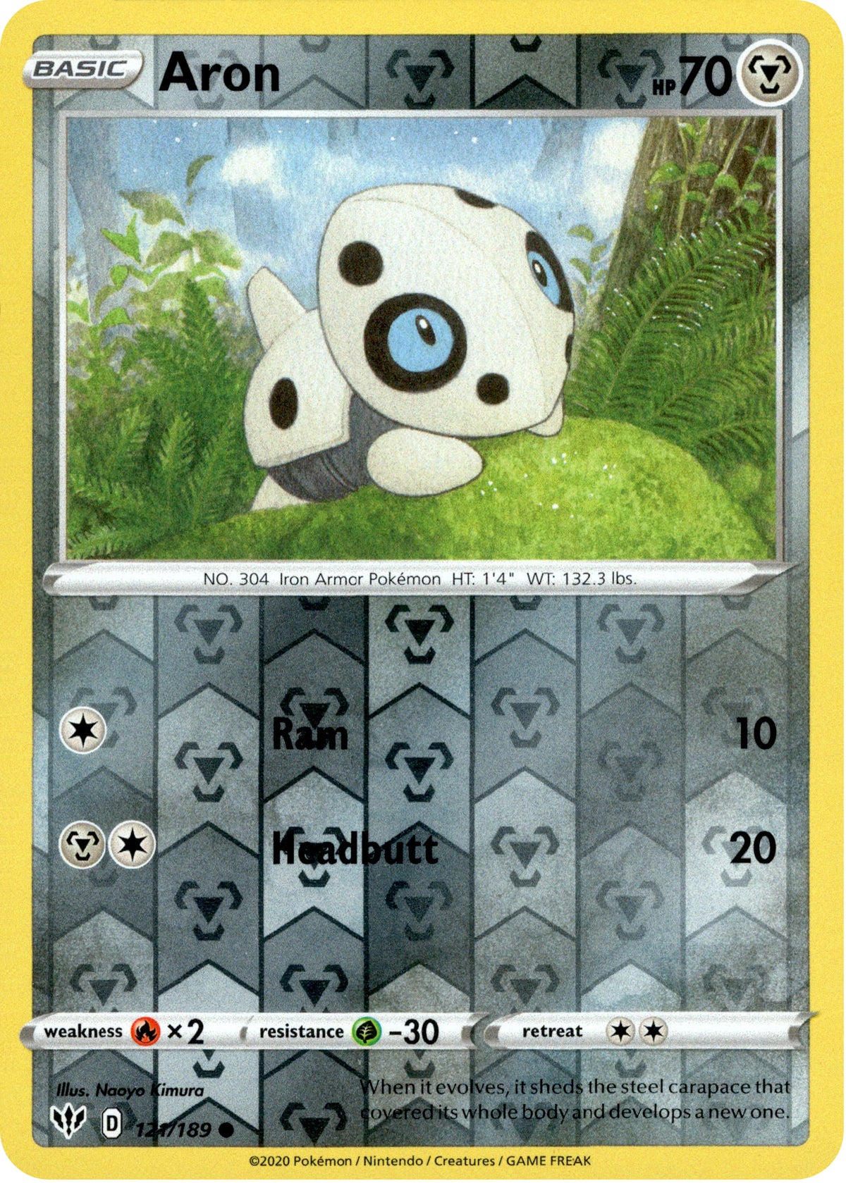 Aron - 121/189 - Darkness Ablaze - Reverse Holo - Card Cavern