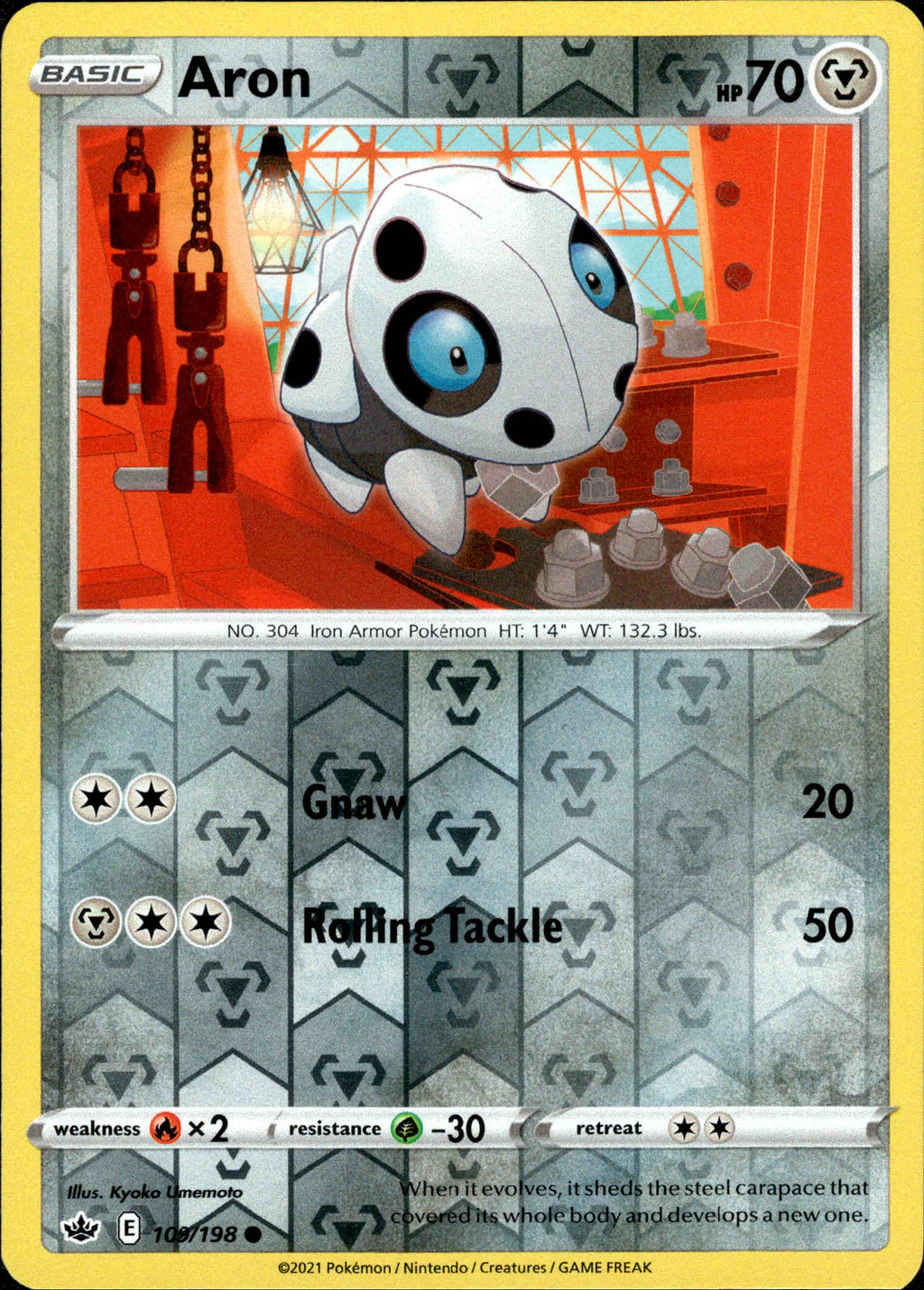 Aron - 109/198 - Chilling Reign - Reverse Holo Card Cavern Trading Cards, LLC Aron - 109/198 - Chilling Reign - Reverse Holo Card Cavern Trading Cards, LLC