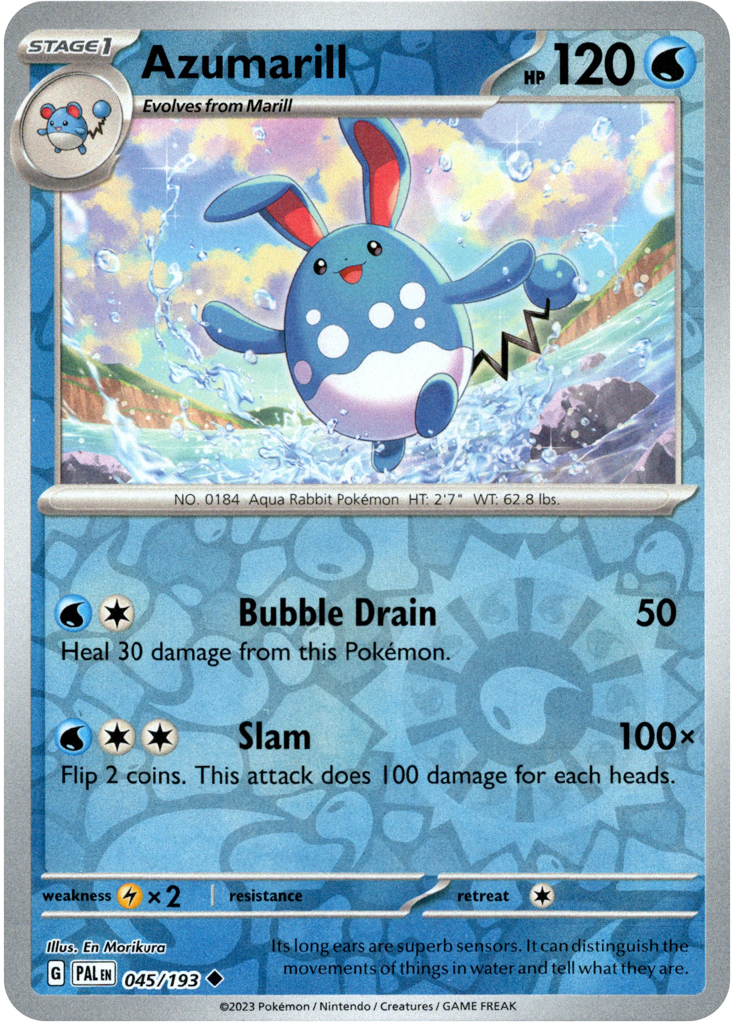 Azumarill - 045/193 - Paldea Evolved - Reverse Holo - Card Cavern