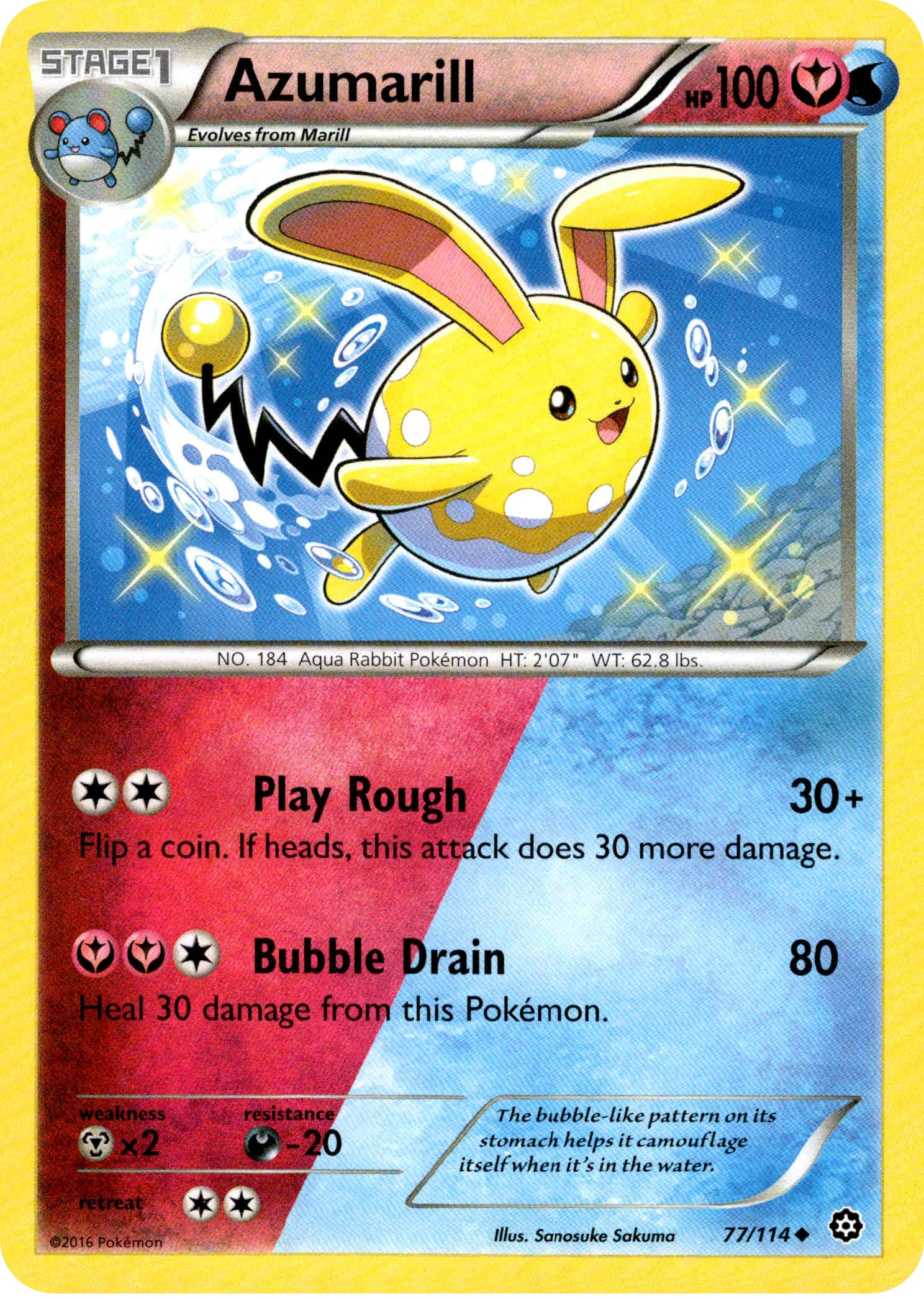 Azumarill - 77/114 - Steam Siege - Card Cavern