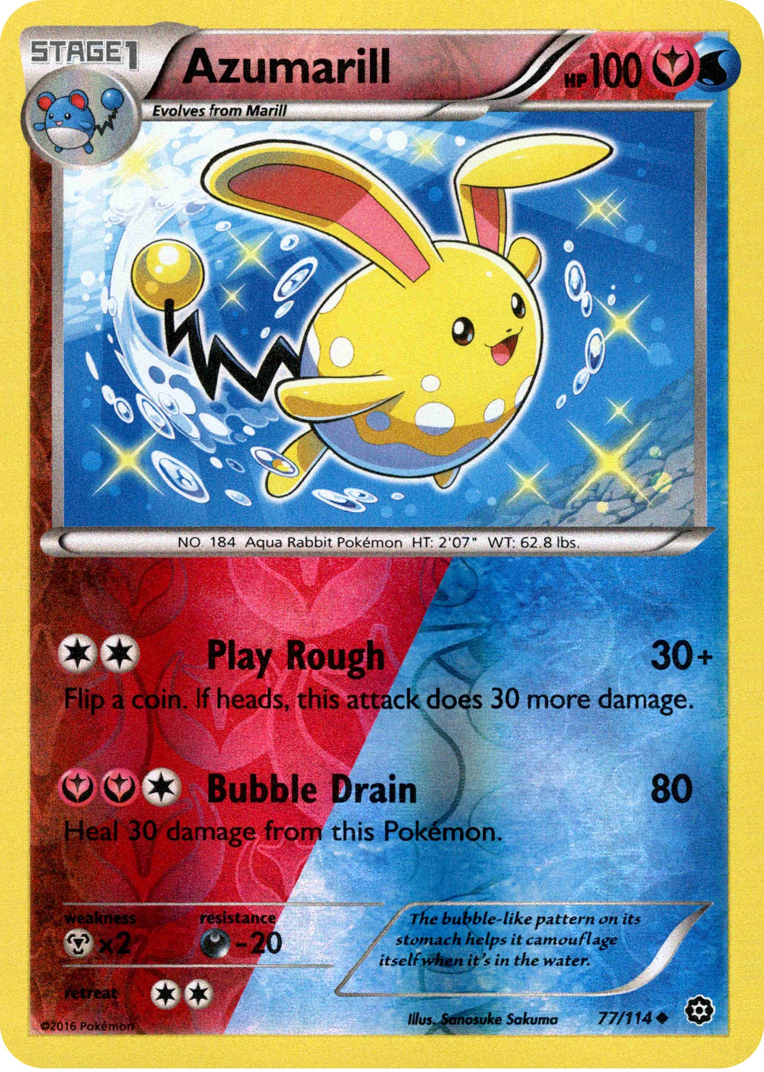 Azumarill - 77/114 - Steam Siege - Reverse Holo - Card Cavern