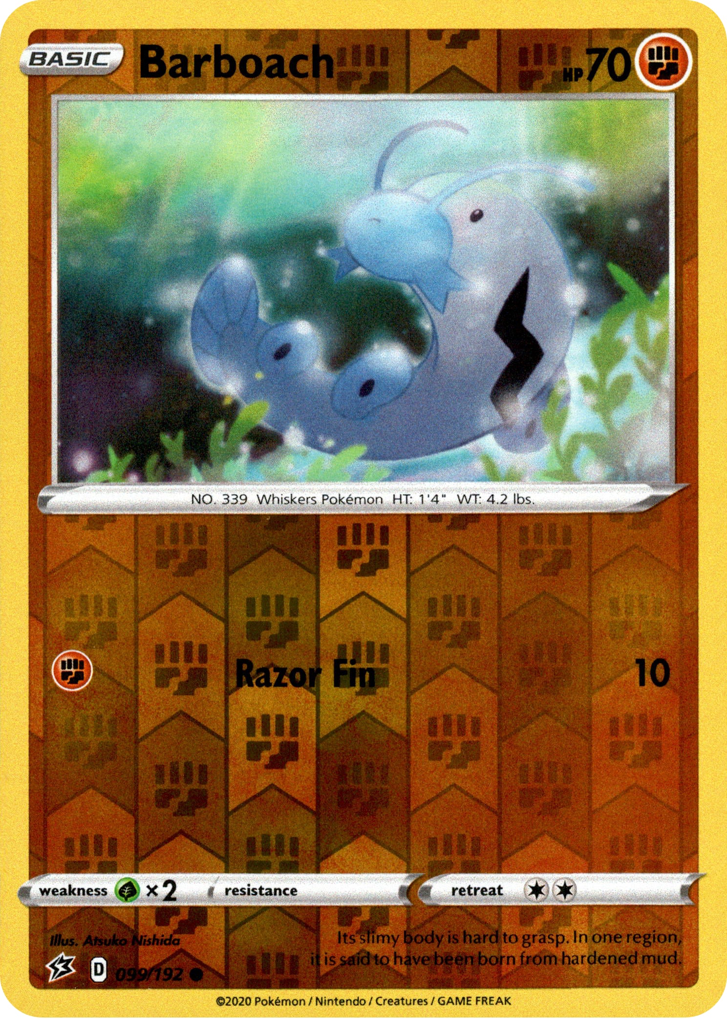Barboach - 99/192 - Rebel Clash - Reverse Holo - Card Cavern