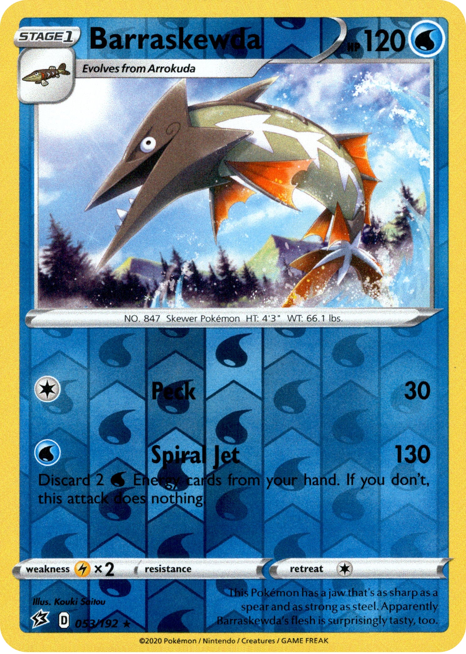 Barraskewda - 53/192 - Rebel Clash - Reverse Holo - Card Cavern
