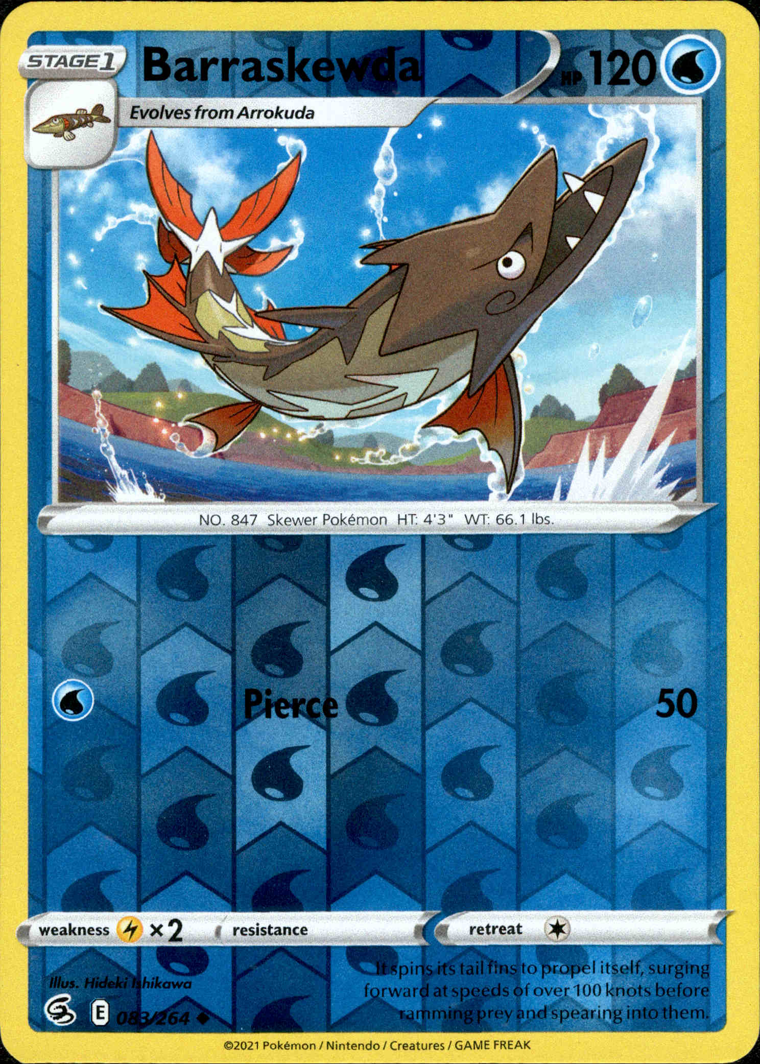 Barraskewda - 083/264 - Fusion Strike - Reverse Holo - Card Cavern
