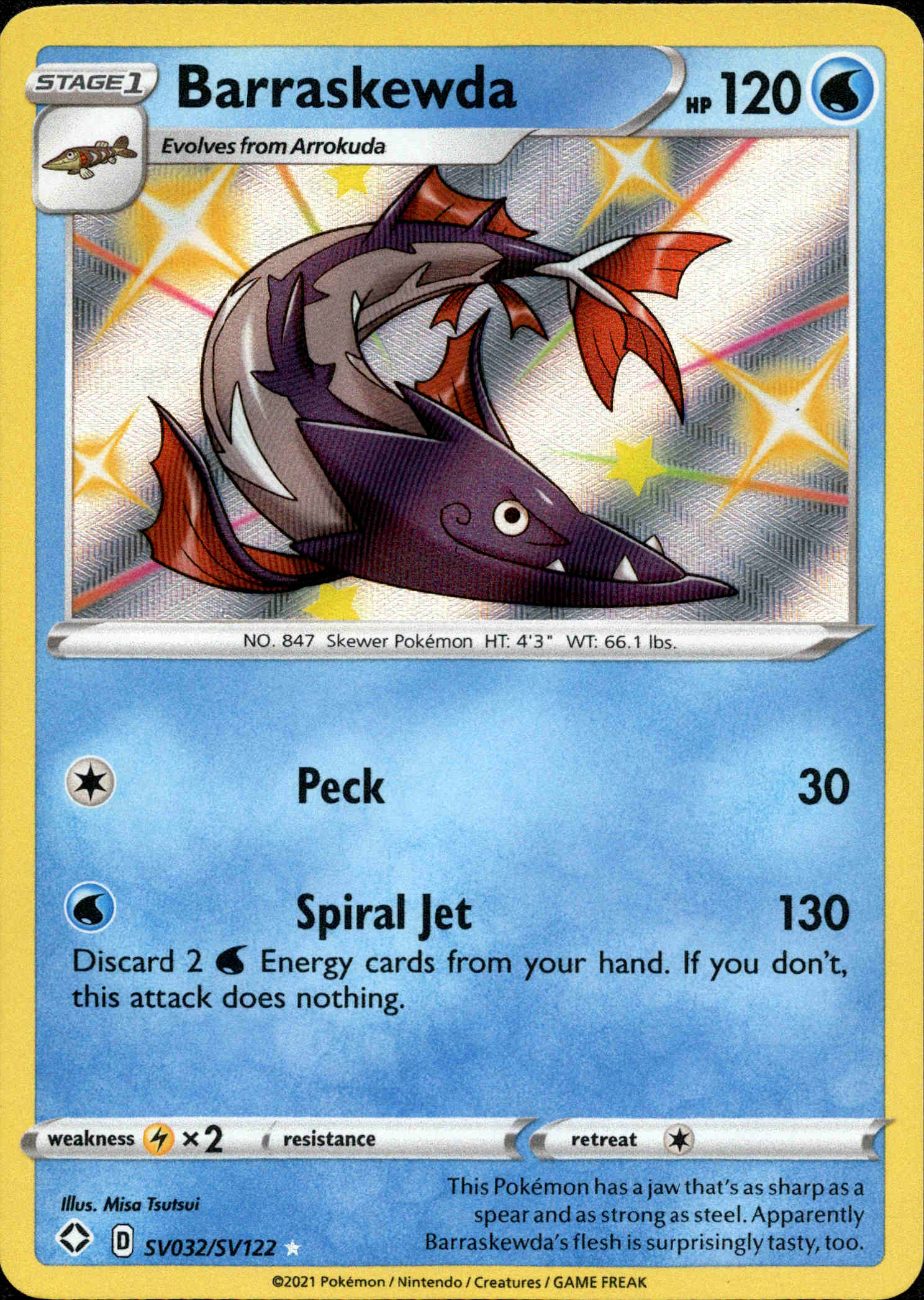 Barraskewda - SV032/SV122 - Shining Fates - Holo - Card Cavern