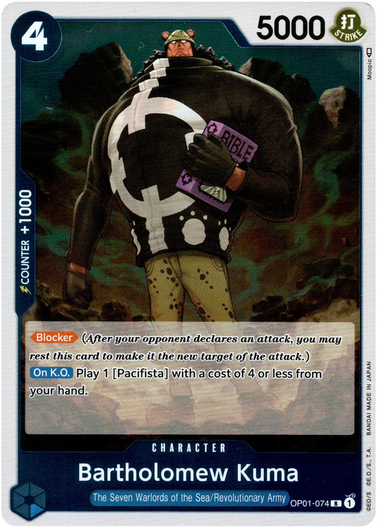 Bartholomew Kuma - OP01-074 R - Romance Dawn - Foil - Card Cavern