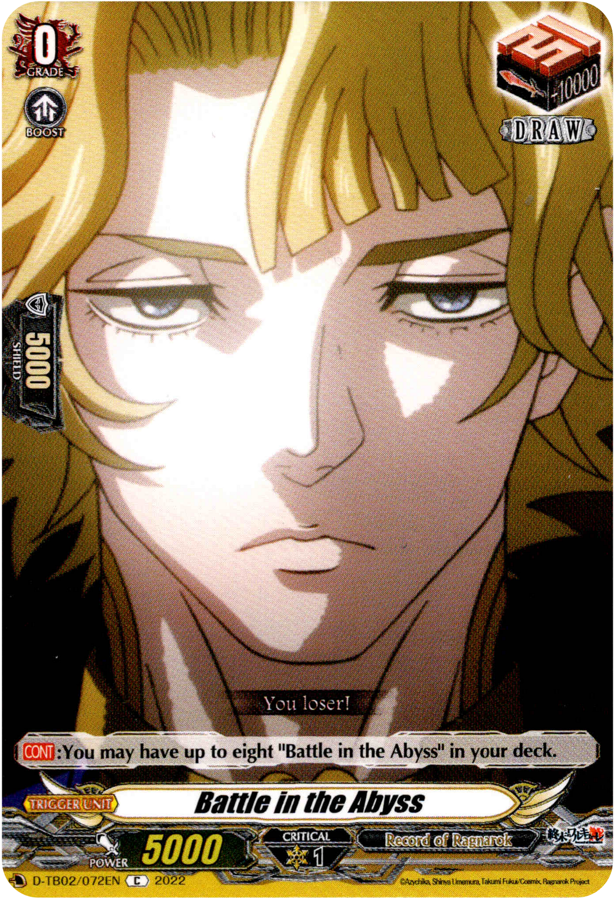 Battle in the Abyss - D-TB02/072EN - Record of Ragnarok - Card Cavern