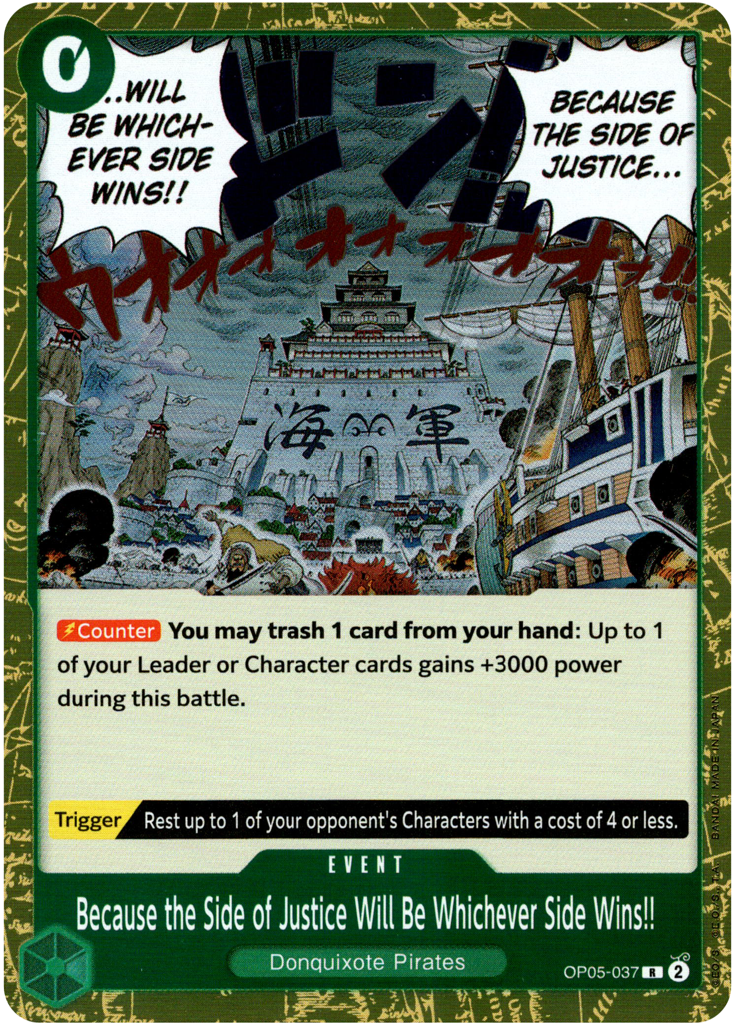 Because the Side of Justice Will Be Whichever Side Wins!! - OP05-037 - Awakening of the New Era - Foil - Card Cavern