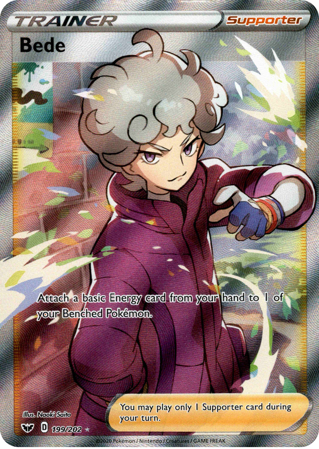 Bede Full Art - 199/202 - Sword & Shield - Holo Card Cavern Trading Cards, LLC Bede Full Art - 199/202 - Sword & Shield - Holo Card Cavern Trading Cards, LLC