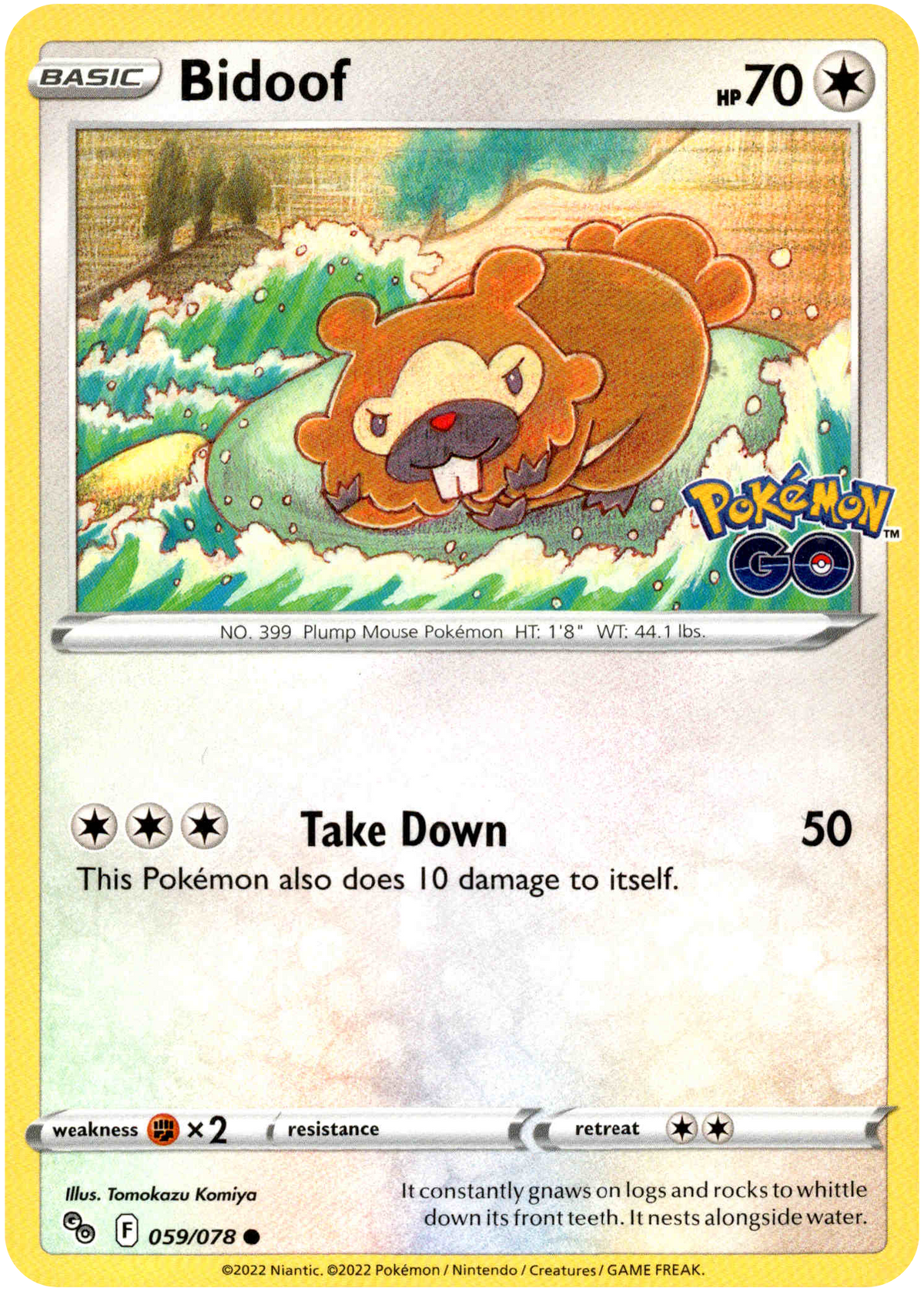 Bidoof - 059/078 - Pokemon Go - Card Cavern