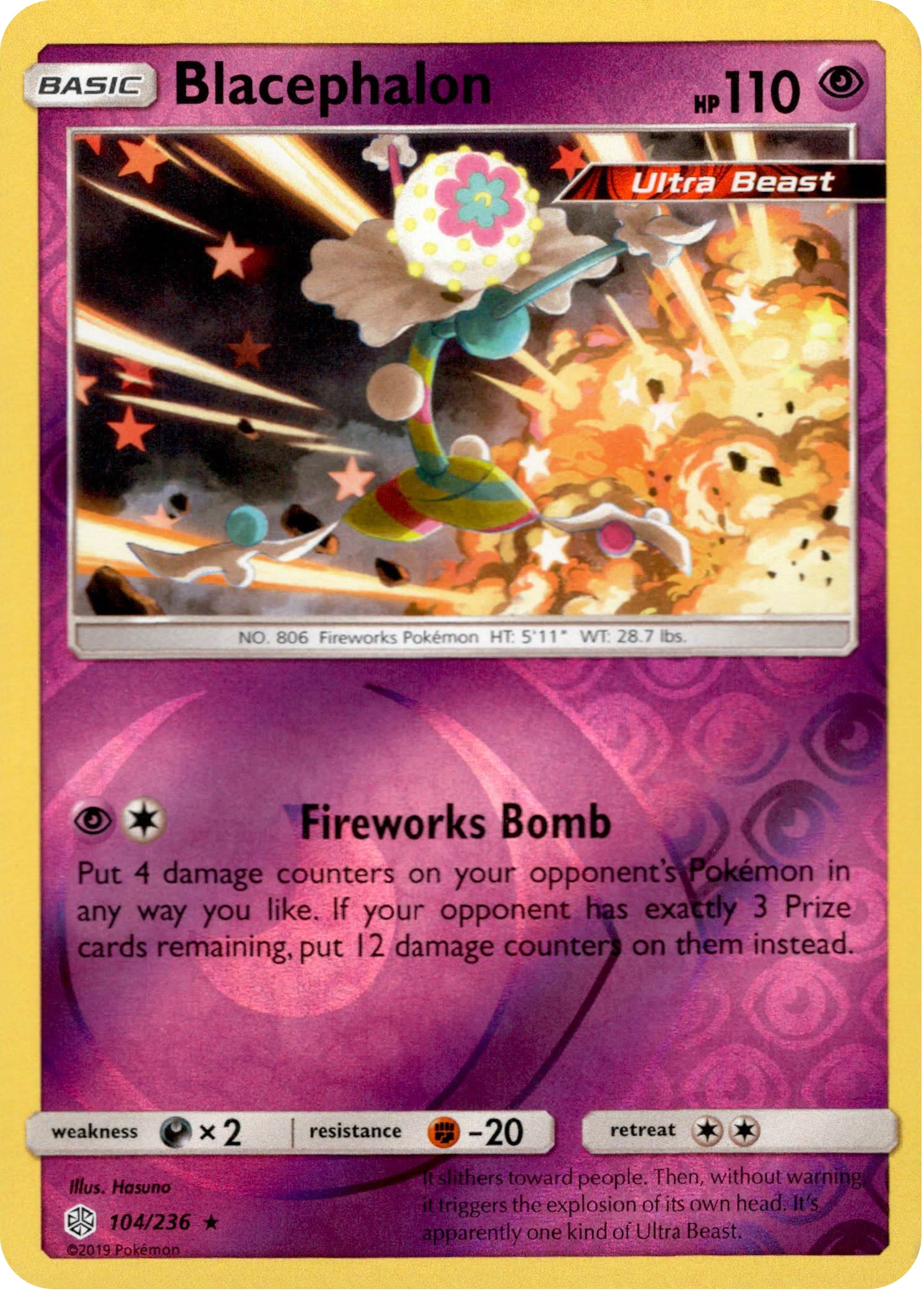 Blacephalon - 104/236 - Cosmic Eclipse - Reverse Holo - Card Cavern