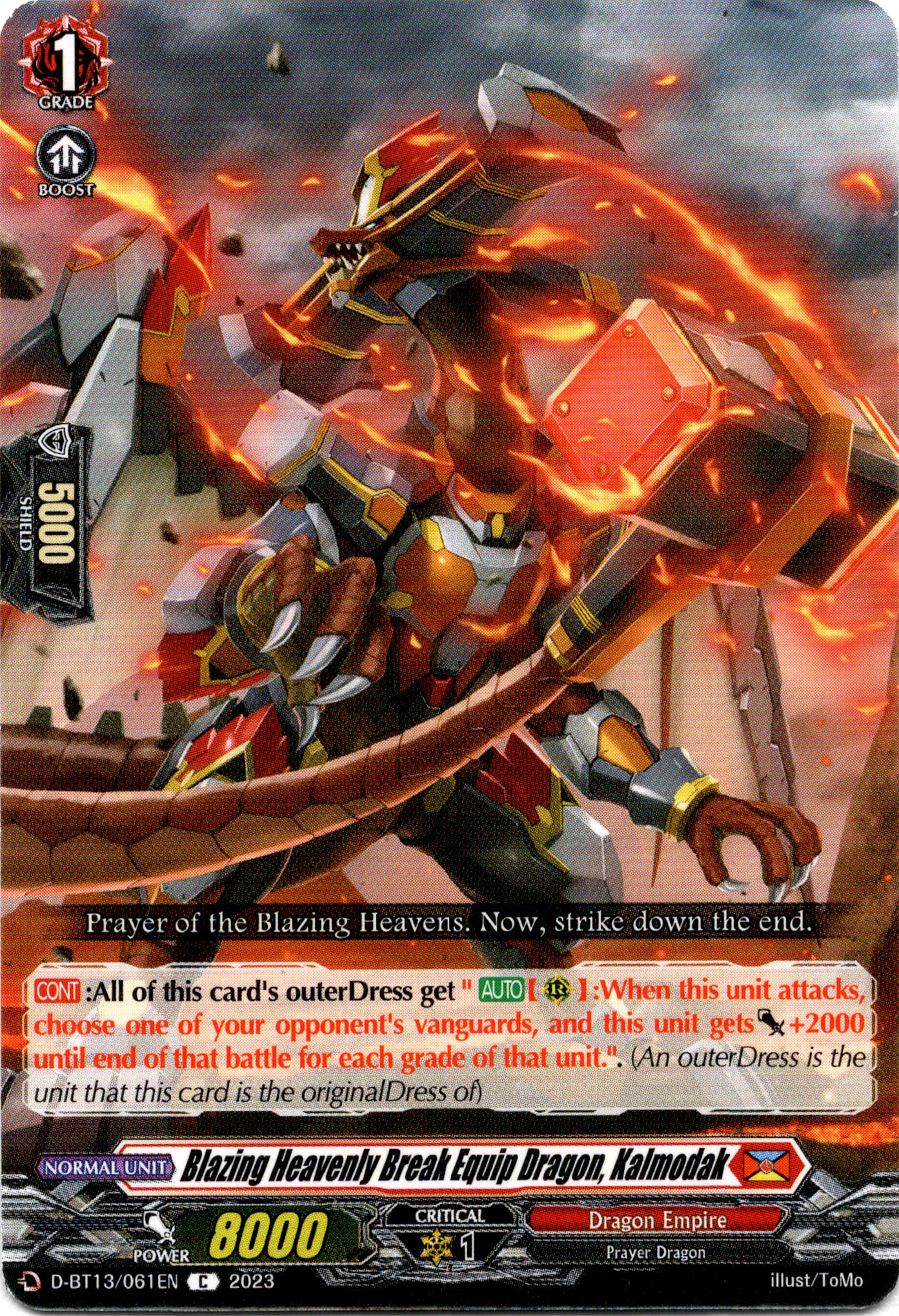 Blazing Heavenly Break Equip Dragon, Kalmodak - D-BT13/061EN - Flight of Chakrabarthi - Card Cavern