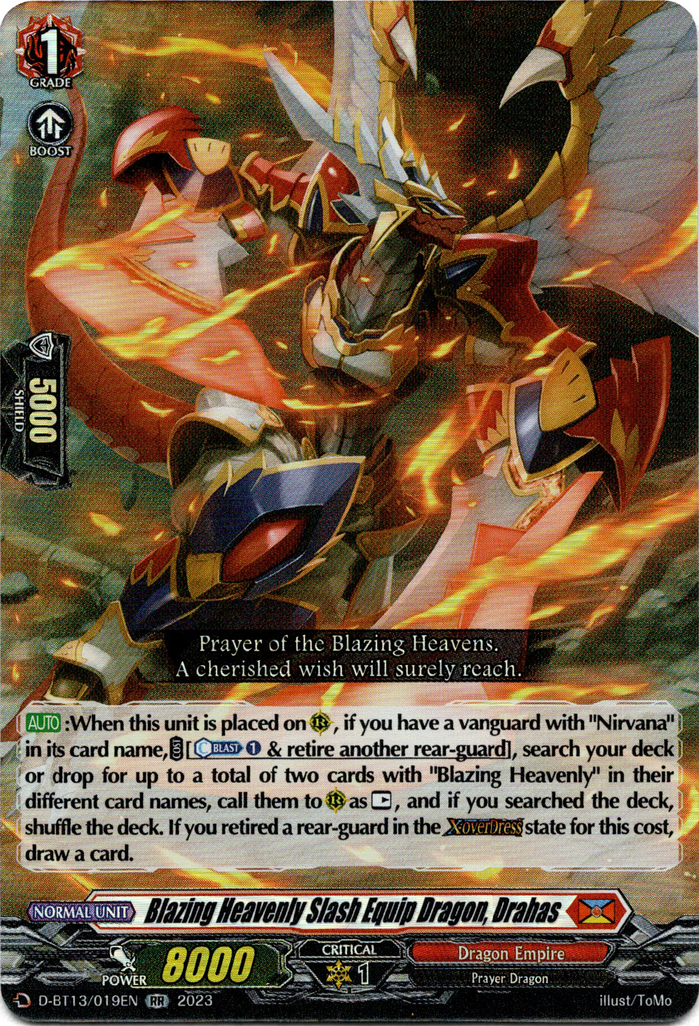 Blazing Heavenly Slash Equip Dragon, Drahas - D-BT13/019EN - Flight of Chakrabarthi - Card Cavern