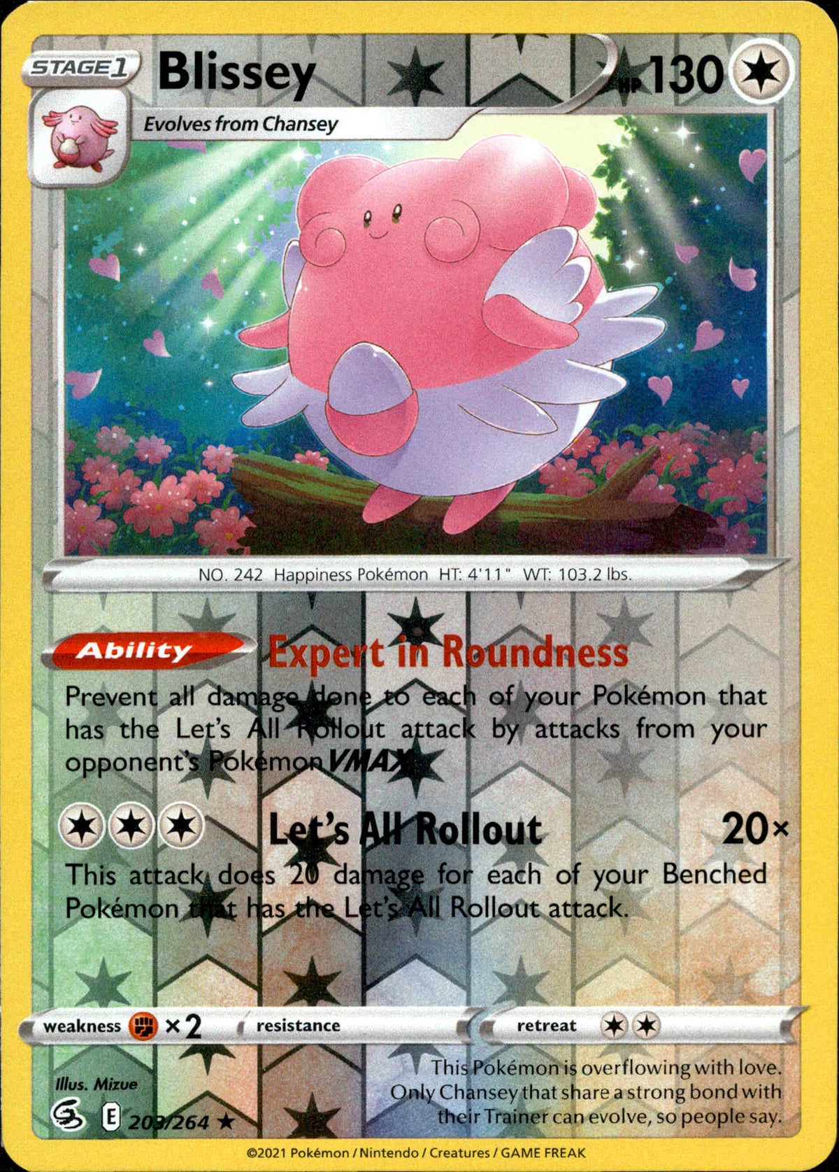 Blissey - 203/264 - Fusion Strike - Reverse Holo - Card Cavern