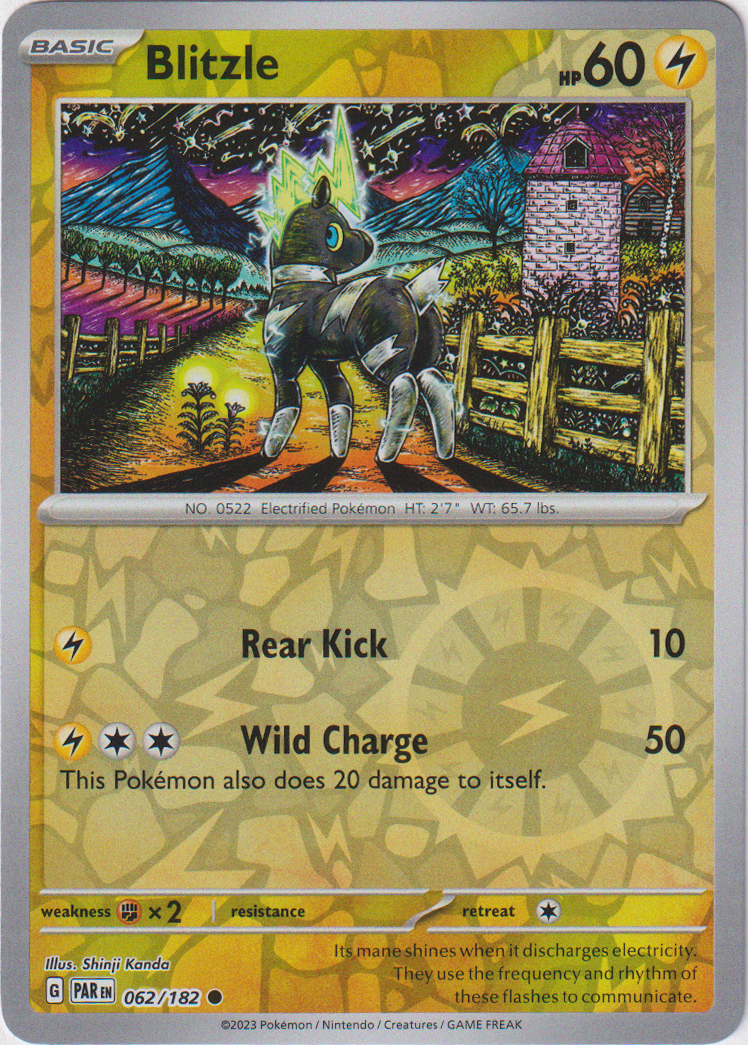 Blitzle - 062/182 - Paradox Rift - Reverse Holo Card Cavern Trading Cards, LLC Blitzle - 062/182 - Paradox Rift - Reverse Holo Card Cavern Trading Cards, LLC