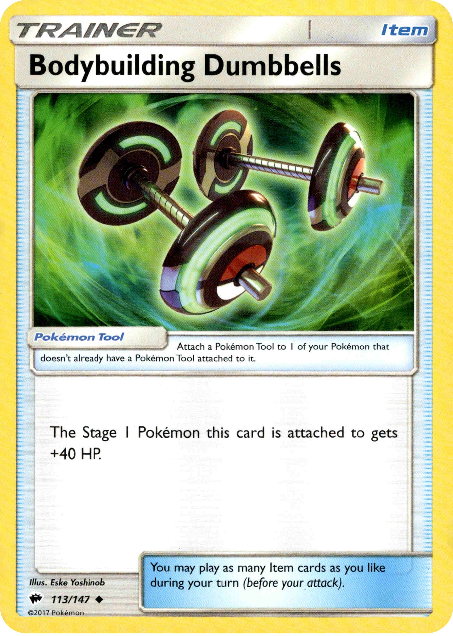 Bodybuilding Dumbbells - 113/147 - Burning Shadows - Card Cavern