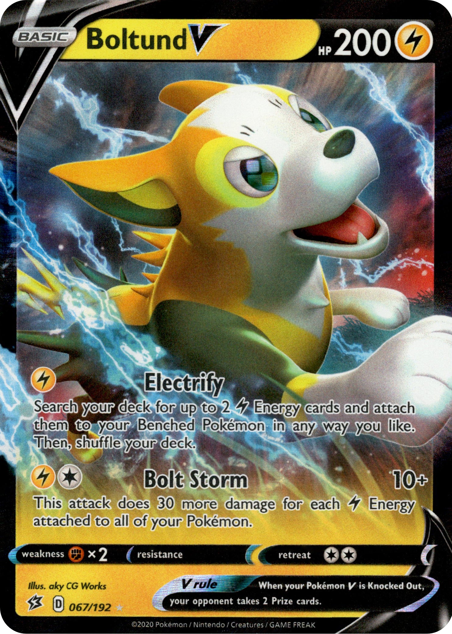 Boltund V - 67/192 - Rebel Clash - Holo - Card Cavern