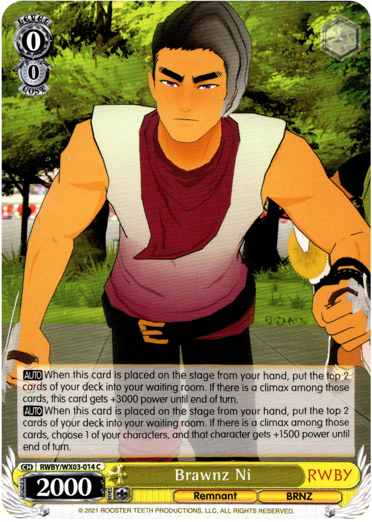 Brawnz Ni - RWBY/WX03-014 - RWBY - Card Cavern