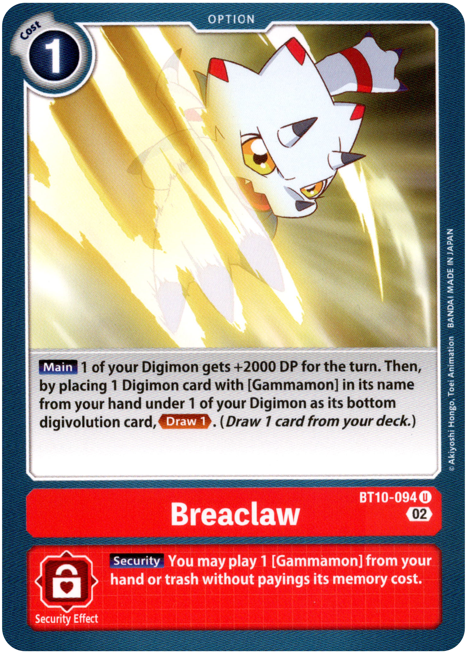 Breaclaw - BT10-094 U - Xros Encounter - Card Cavern