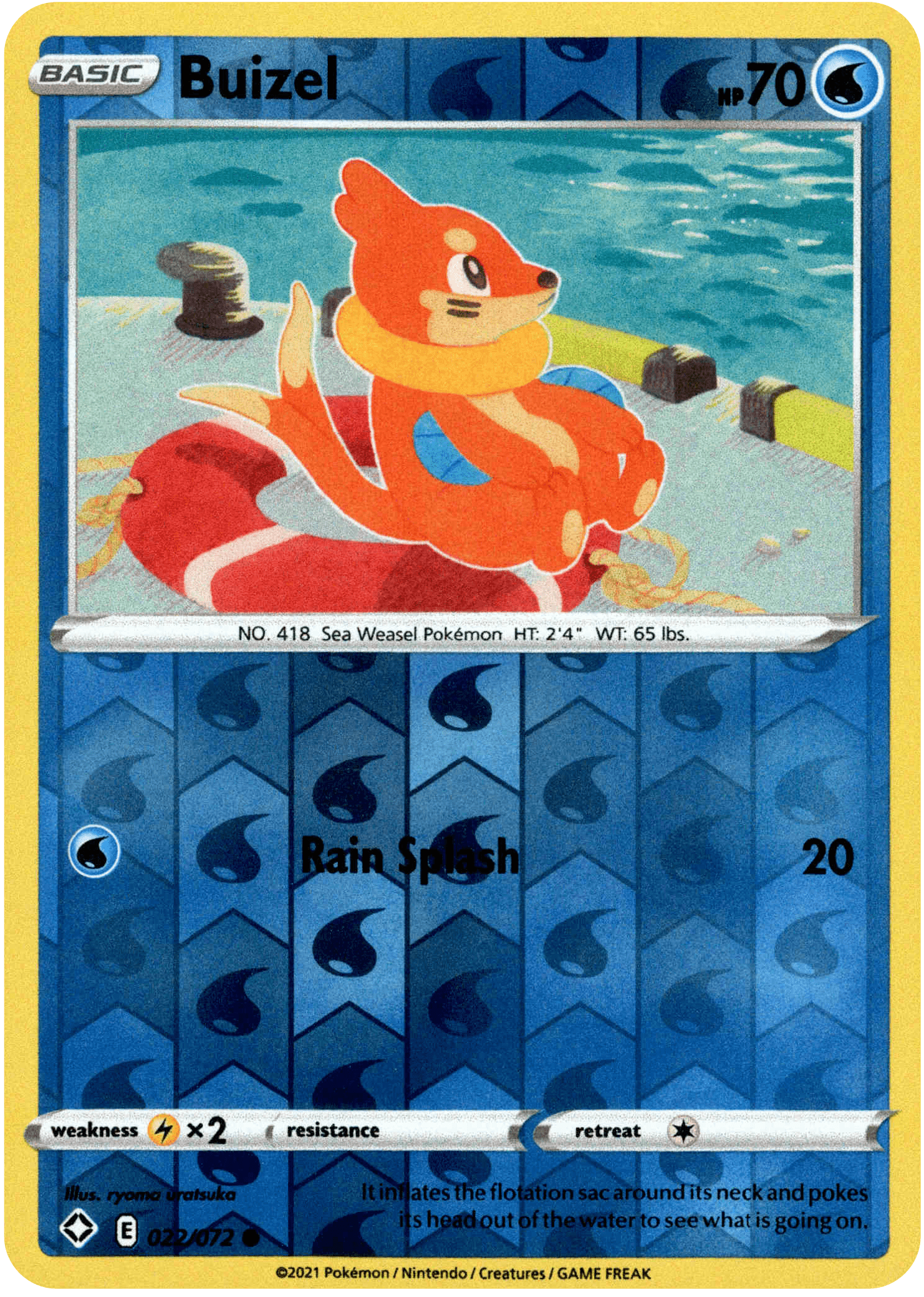 Buizel - 022/072 - Shining Fates - Reverse Holo - Card Cavern