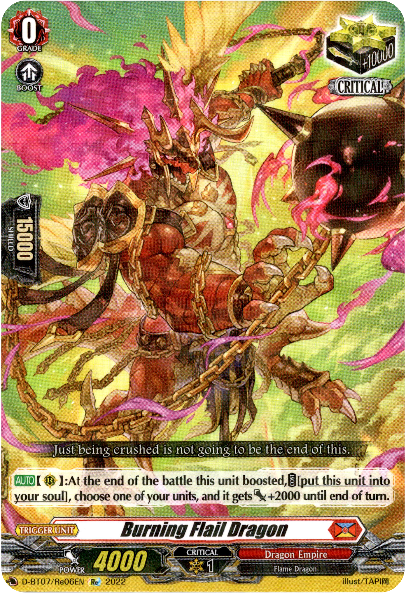 Burning Flail Dragon - D-BT07/Re06EN - Raging Flames Against Emerald Storm - Card Cavern