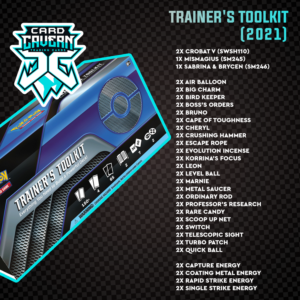 Trainer's Toolkit 2021 - Crobat V, Sabrina & Brycen, & More - PTCGL Co Card Cavern Trading Cards, LLC Trainer's Toolkit 2021 - Crobat V, Sabrina & Brycen, & More - PTCGL Co Card Cavern Trading Cards, LLC