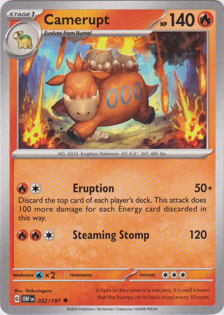 Camerupt - 032/197 - Obsidian Flames - Card Cavern