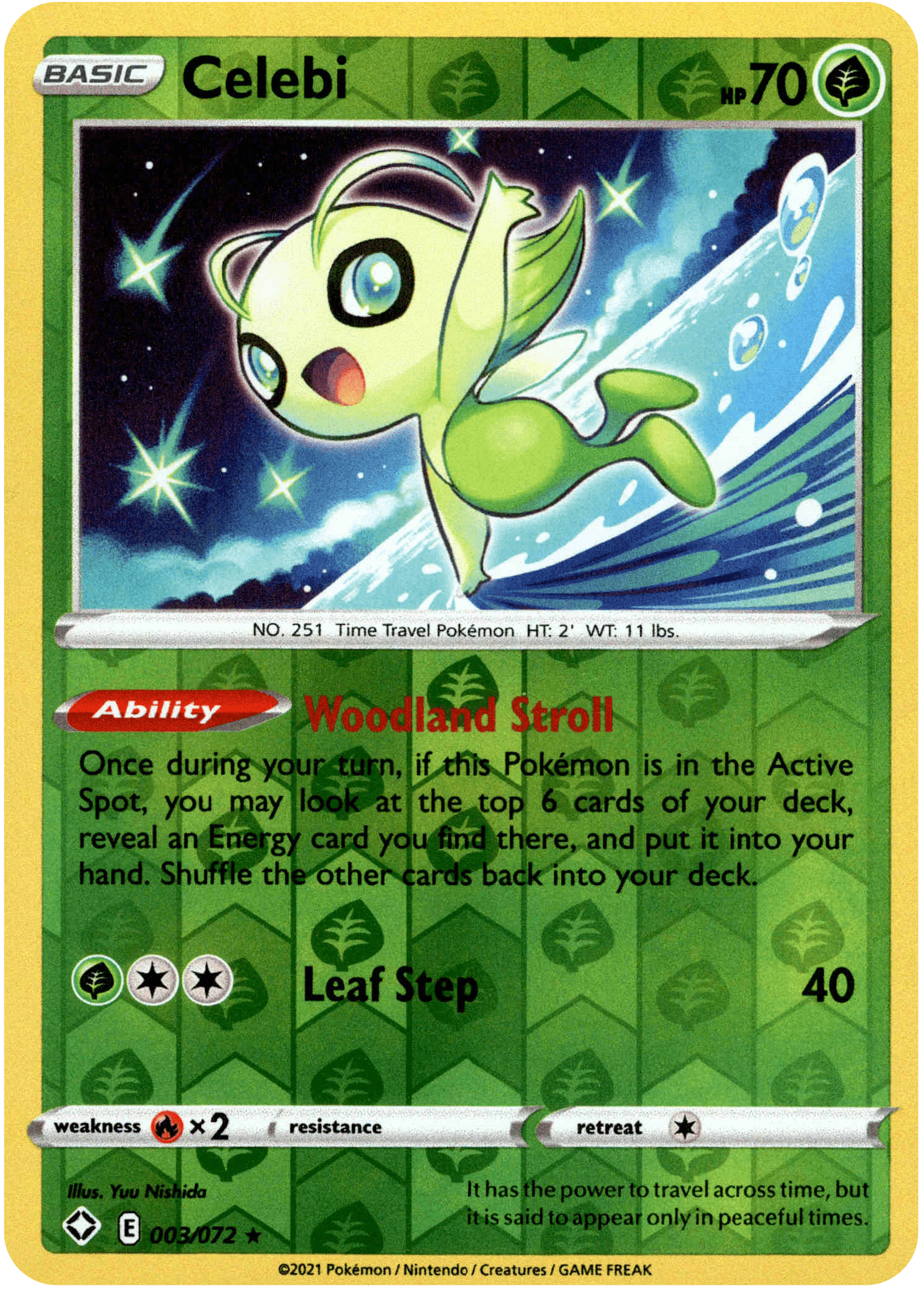 Celebi - 003/072 - Shining Fates - Reverse Holo - Card Cavern