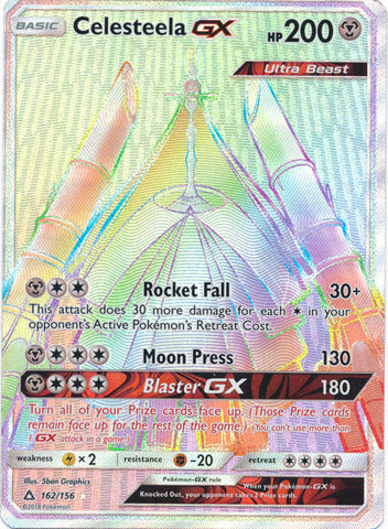 Celesteela GX Hyper Rare - 162/156 - Ultra Prism - Holo Card Cavern Trading Cards, LLC Celesteela GX Hyper Rare - 162/156 - Ultra Prism - Holo Card Cavern Trading Cards, LLC