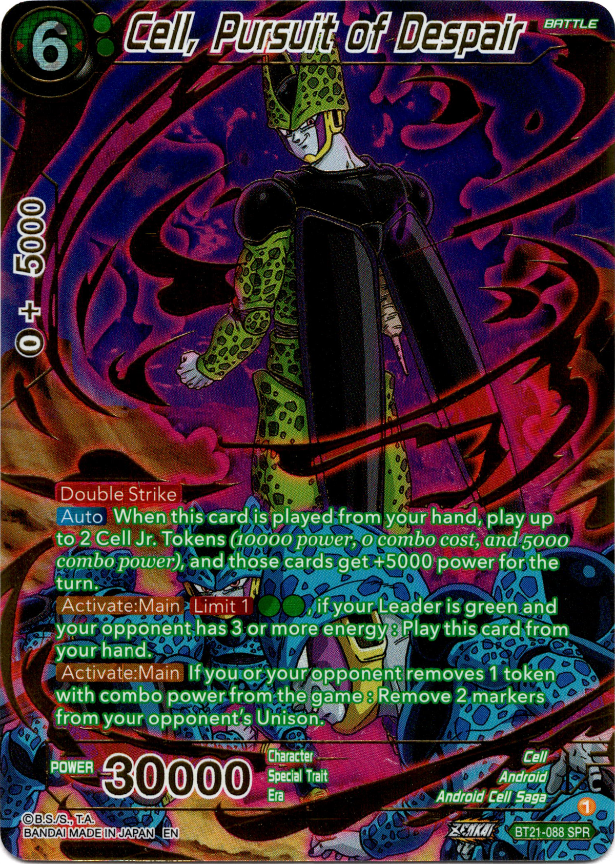 Cell, Pursuit of Despair Special Rare - BT21-088 - Wild Resurgence - Foil - Card Cavern