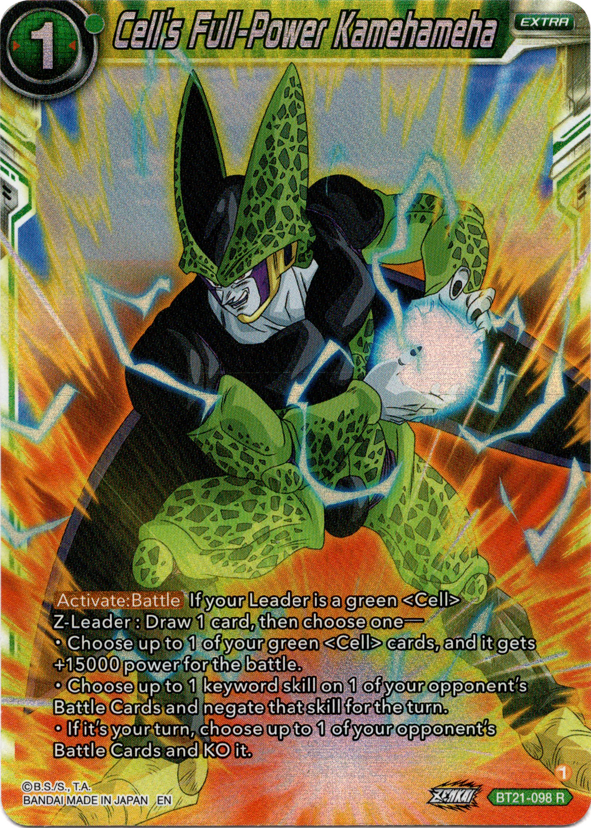 Cell's Full-Power Kamehameha - BT21-098 - Wild Resurgence - Foil - Card Cavern