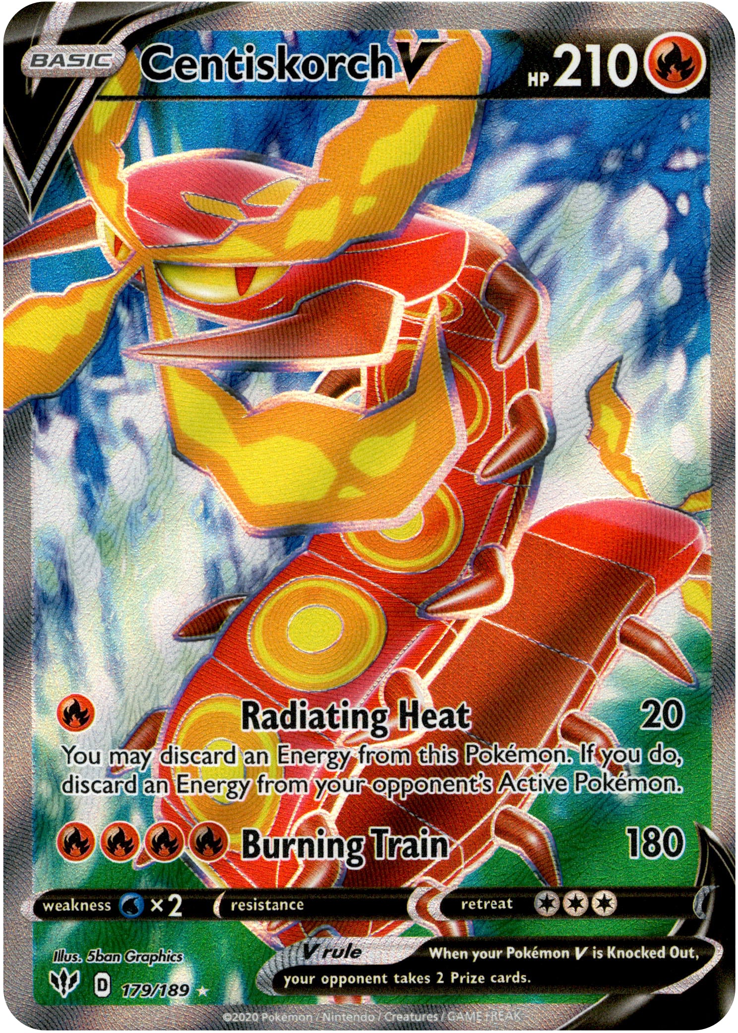 Centiskorch V Full Art - 179/189 - Darkness Ablaze - Card Cavern