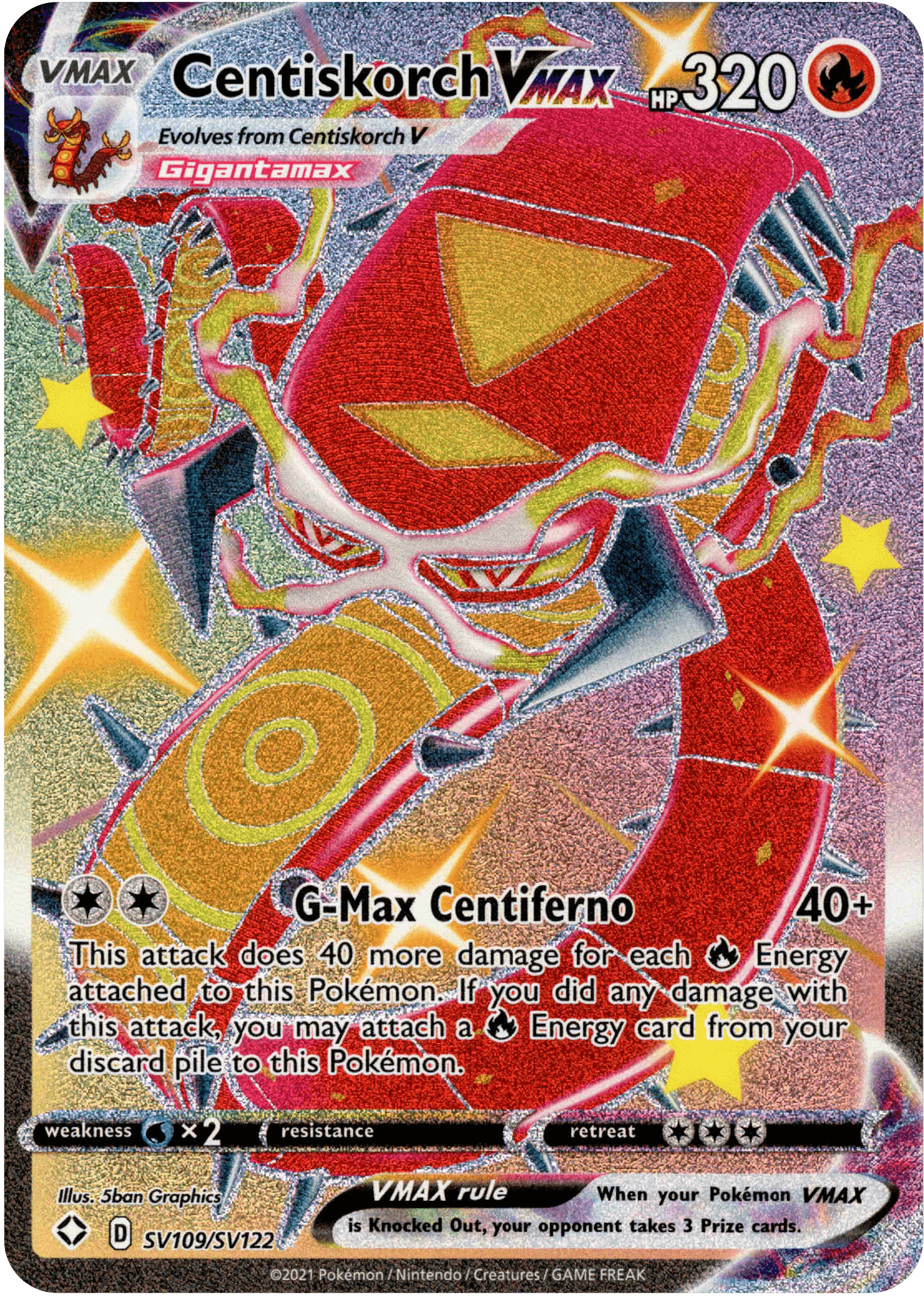 Centiskorch VMAX - SV109/SV122 - Shining Fates - Holo - Card Cavern