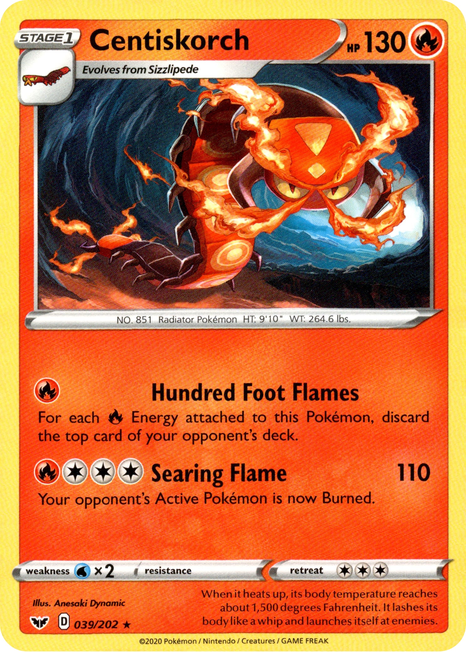 Centiskorch - 39/202 - Sword & Shield - Card Cavern