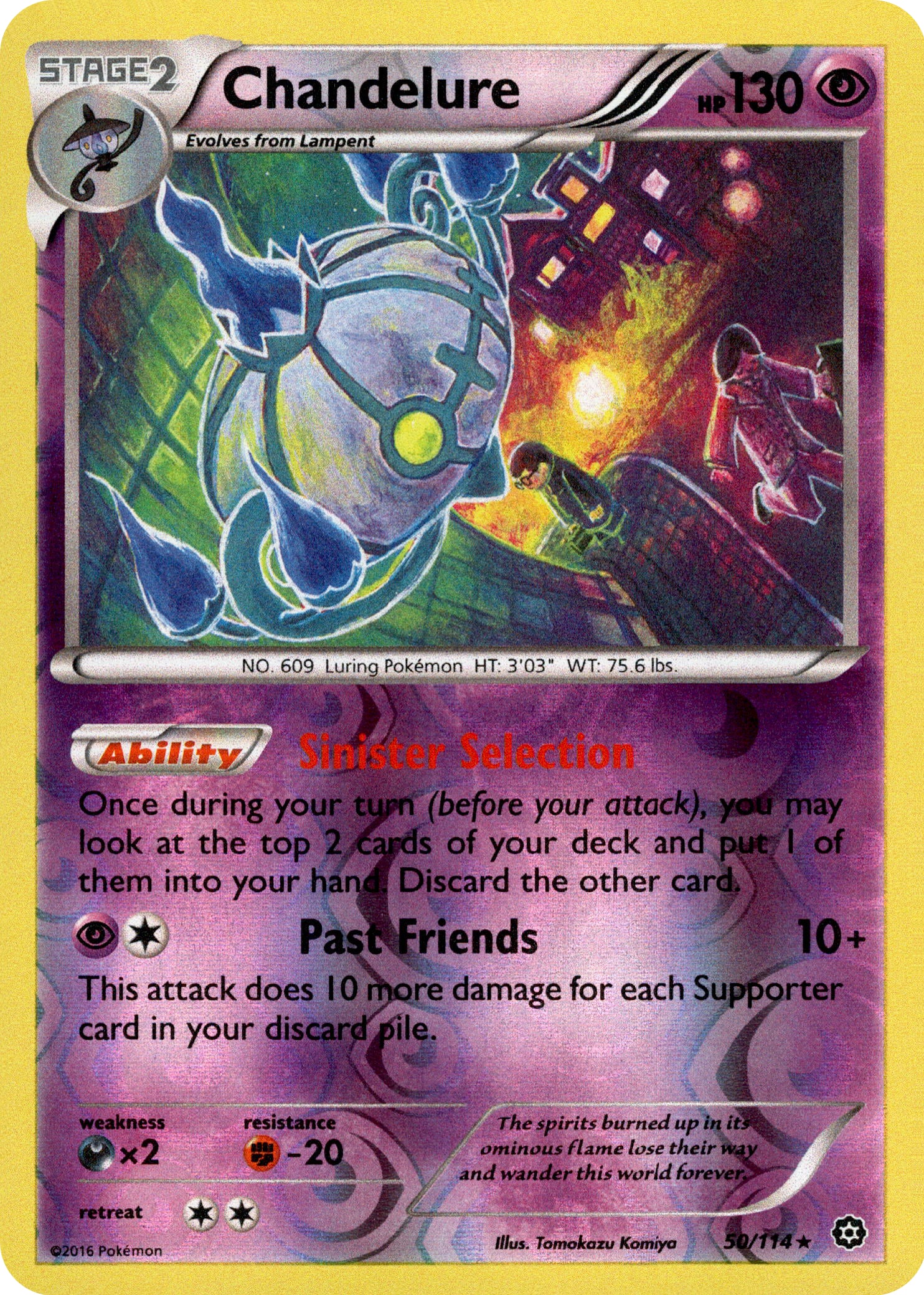 Chandelure - 50/114 - Steam Siege - Reverse Holo - Card Cavern
