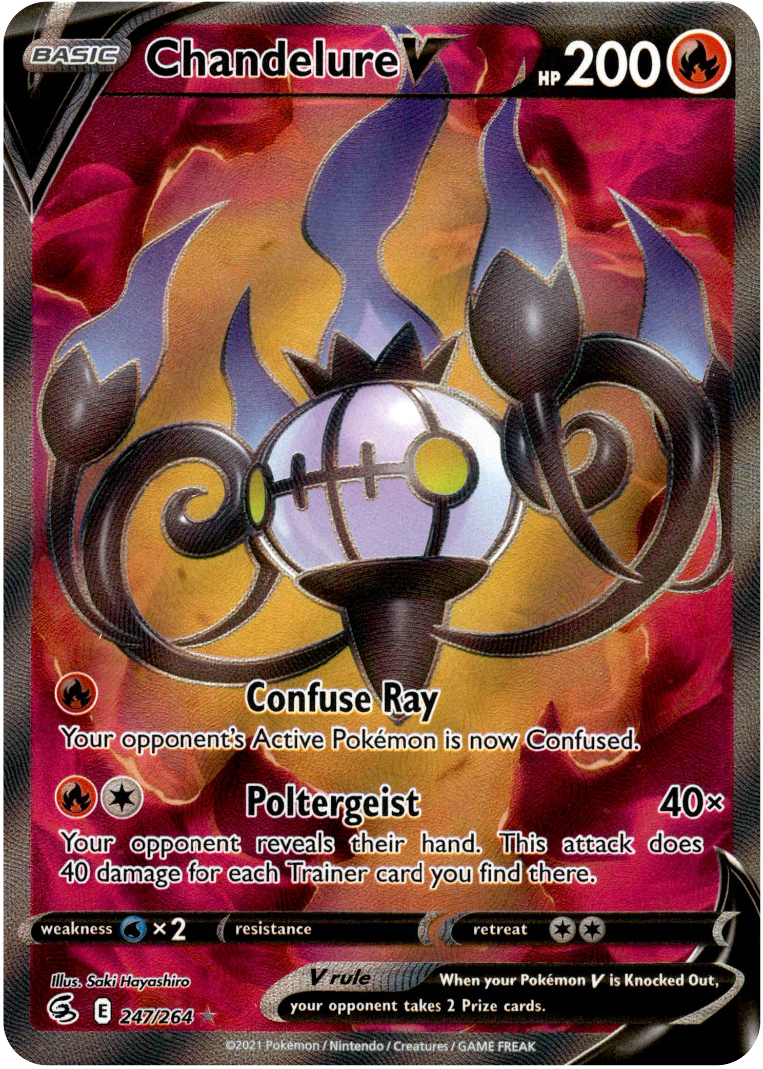 Chandelure V Full Art - 247/264 - Fusion Strike - Holo - Card Cavern