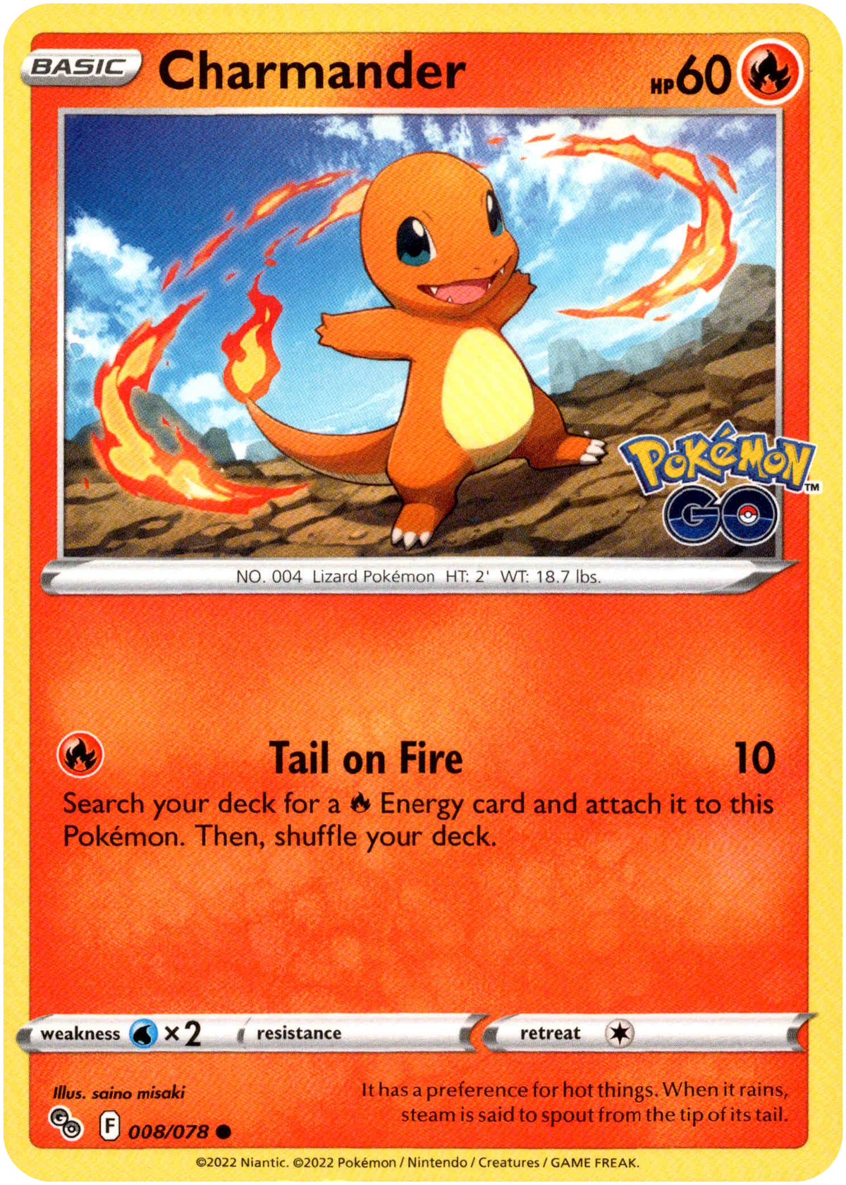 Charmander - 008/078 - Pokemon Go - Card Cavern