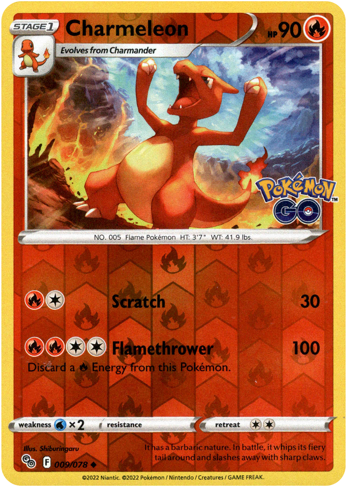 Charmeleon - 009/078 - Pokemon Go - Reverse Holo - Card Cavern