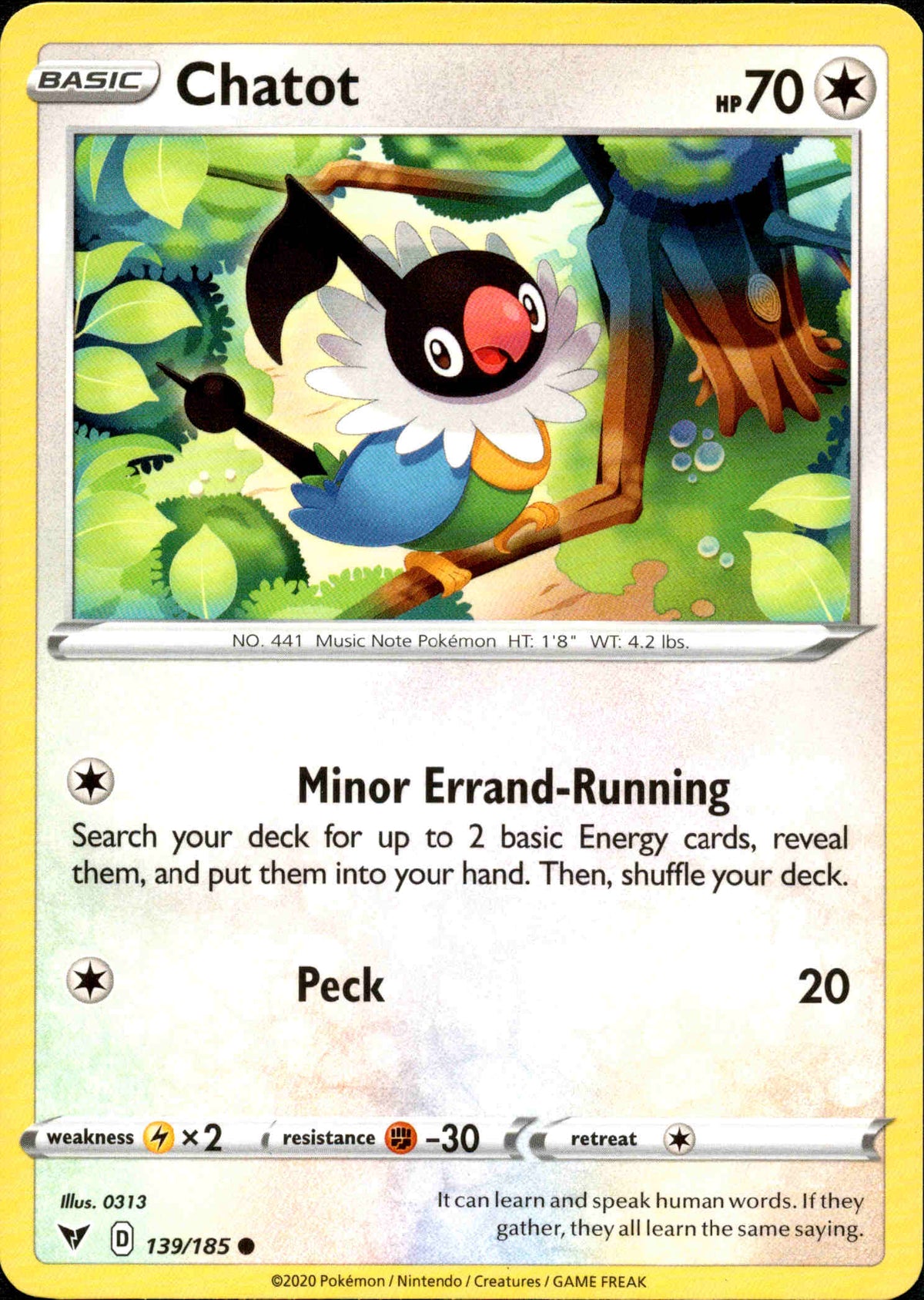 Chatot - 139/185 - Vivid Voltage - Card Cavern