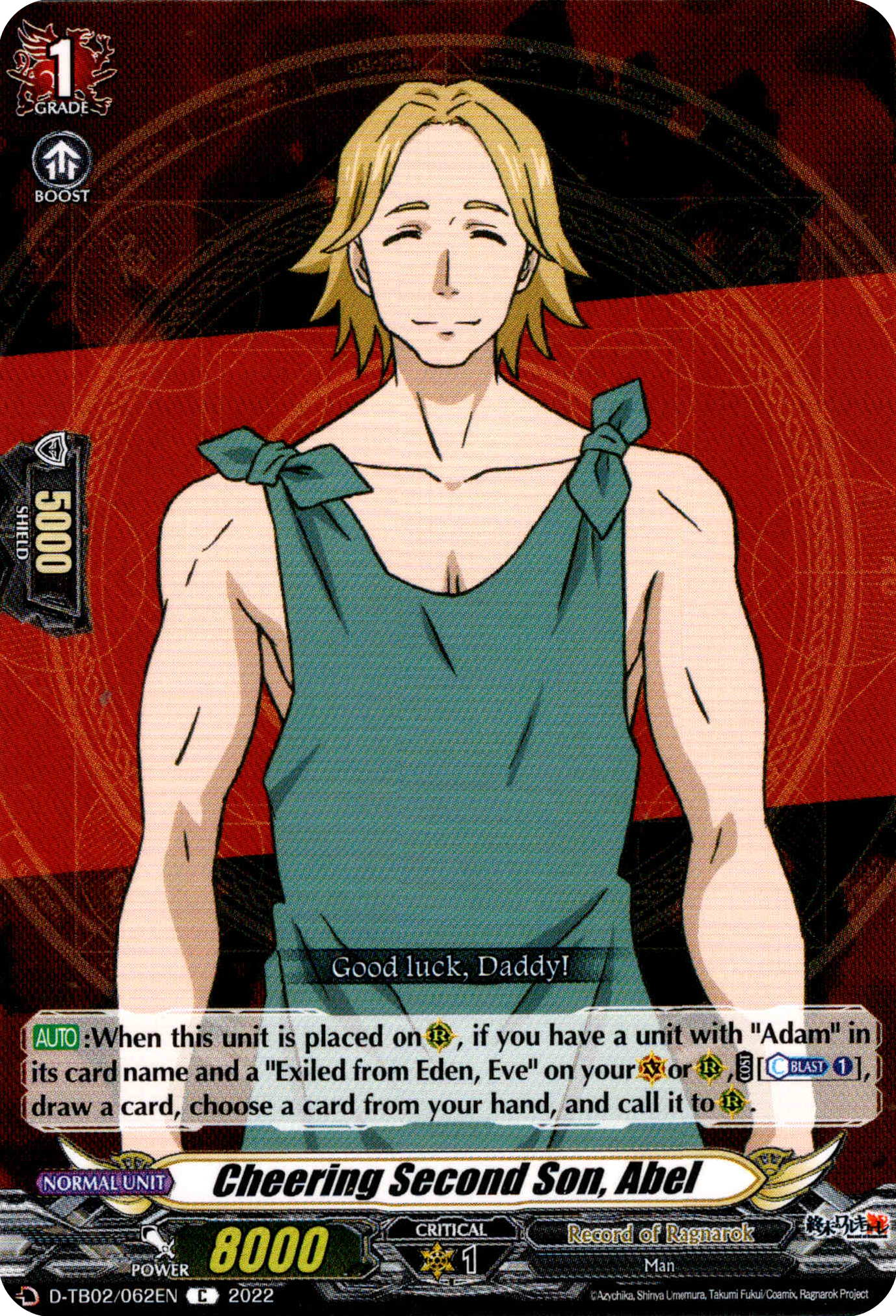 Cheering Second Son, Abel - D-TB02/062EN - Record of Ragnarok - Card Cavern