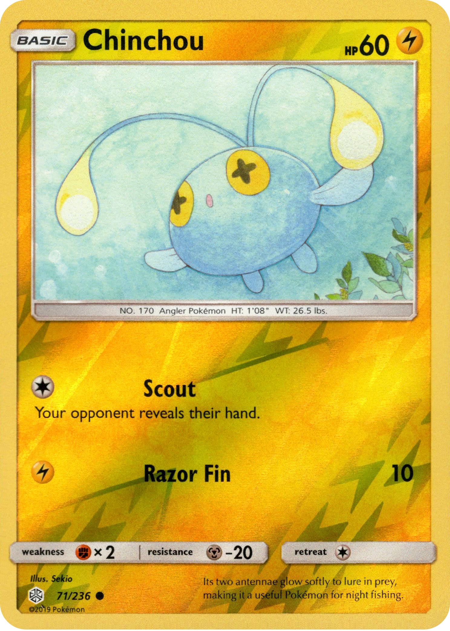 Chinchou - 71/236 - Cosmic Eclipse - Reverse Holo - Card Cavern