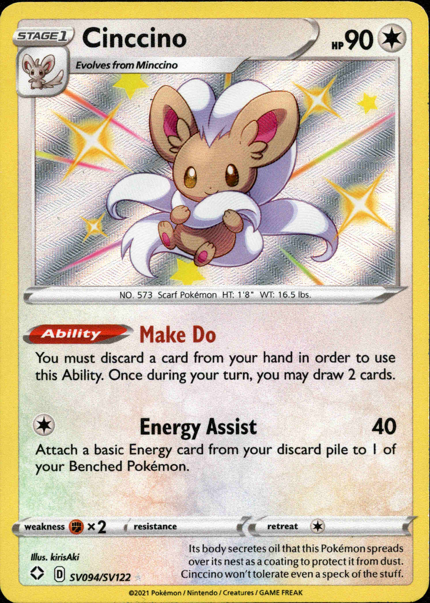 Cinccino - SV094/SV122 - Shining Fates - Holo - Card Cavern