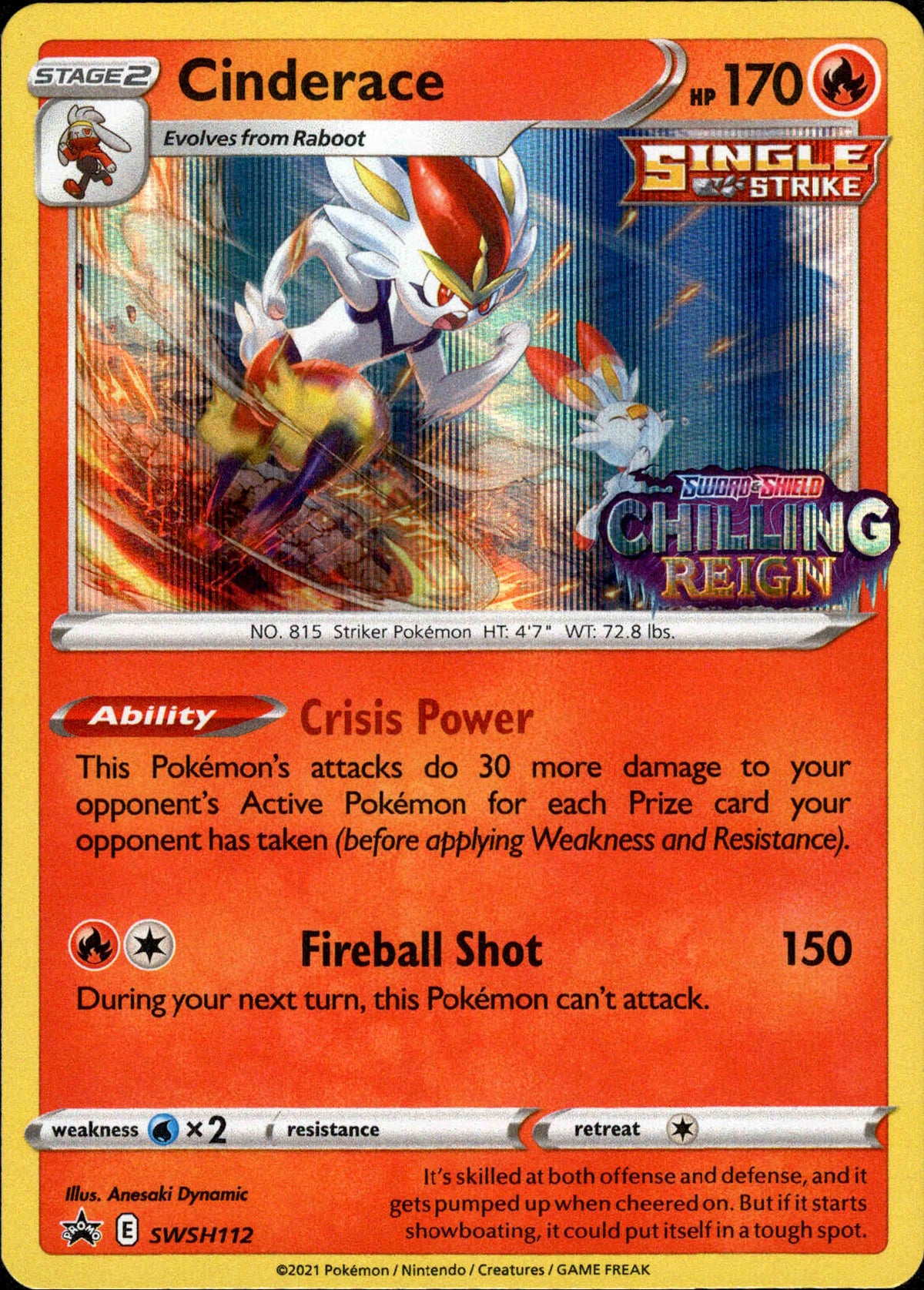 Cinderace Prerelease - SWSH112 - Sword & Shield Promo - Card Cavern