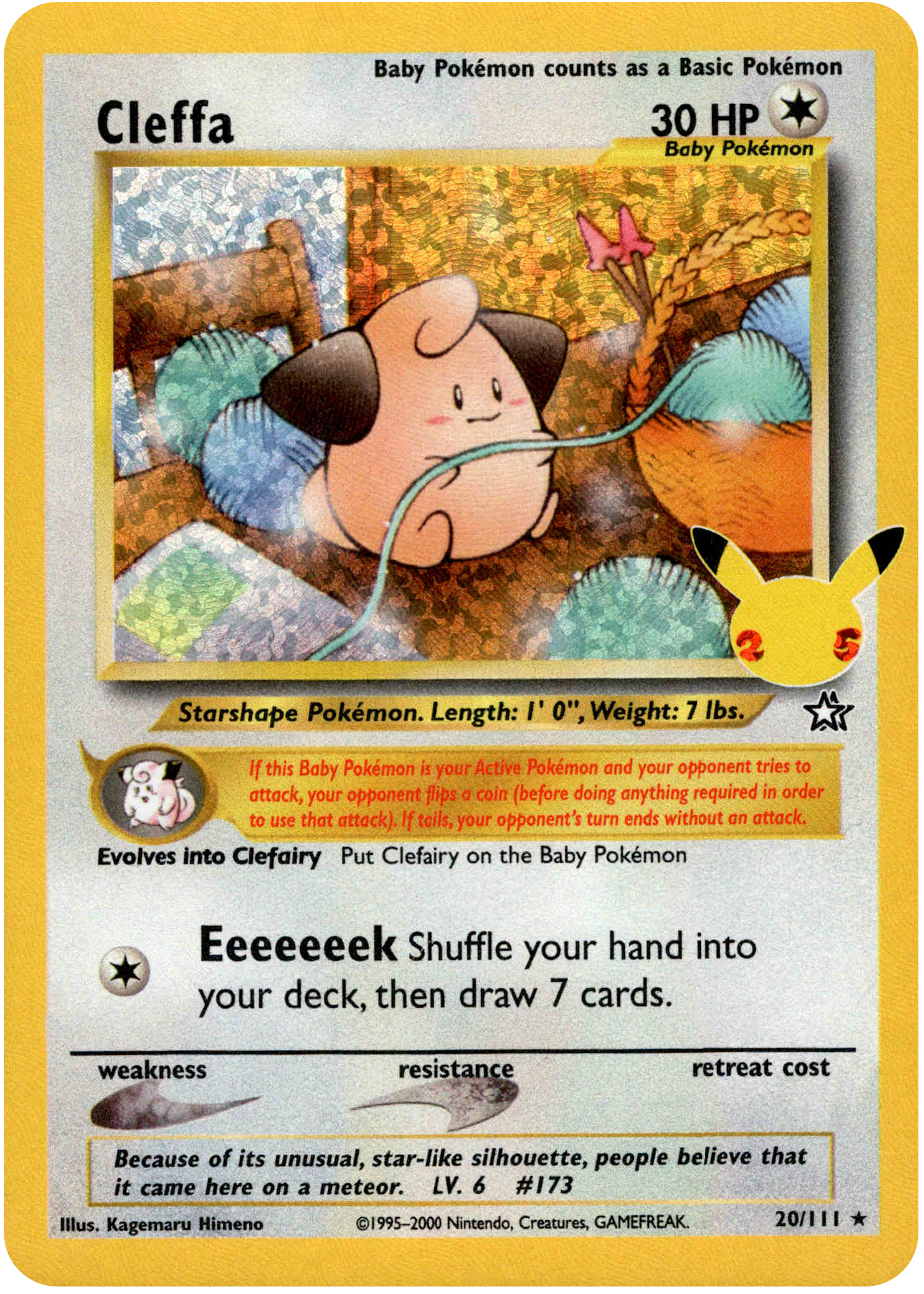 Cleffa (Classic Collection) - 20/111 - Celebrations - Holo - Card Cavern