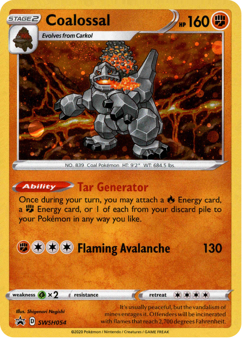 Coalossal - SWSH054 - Sword & Shield Promo  Card Cavern Trading Cards, LLC