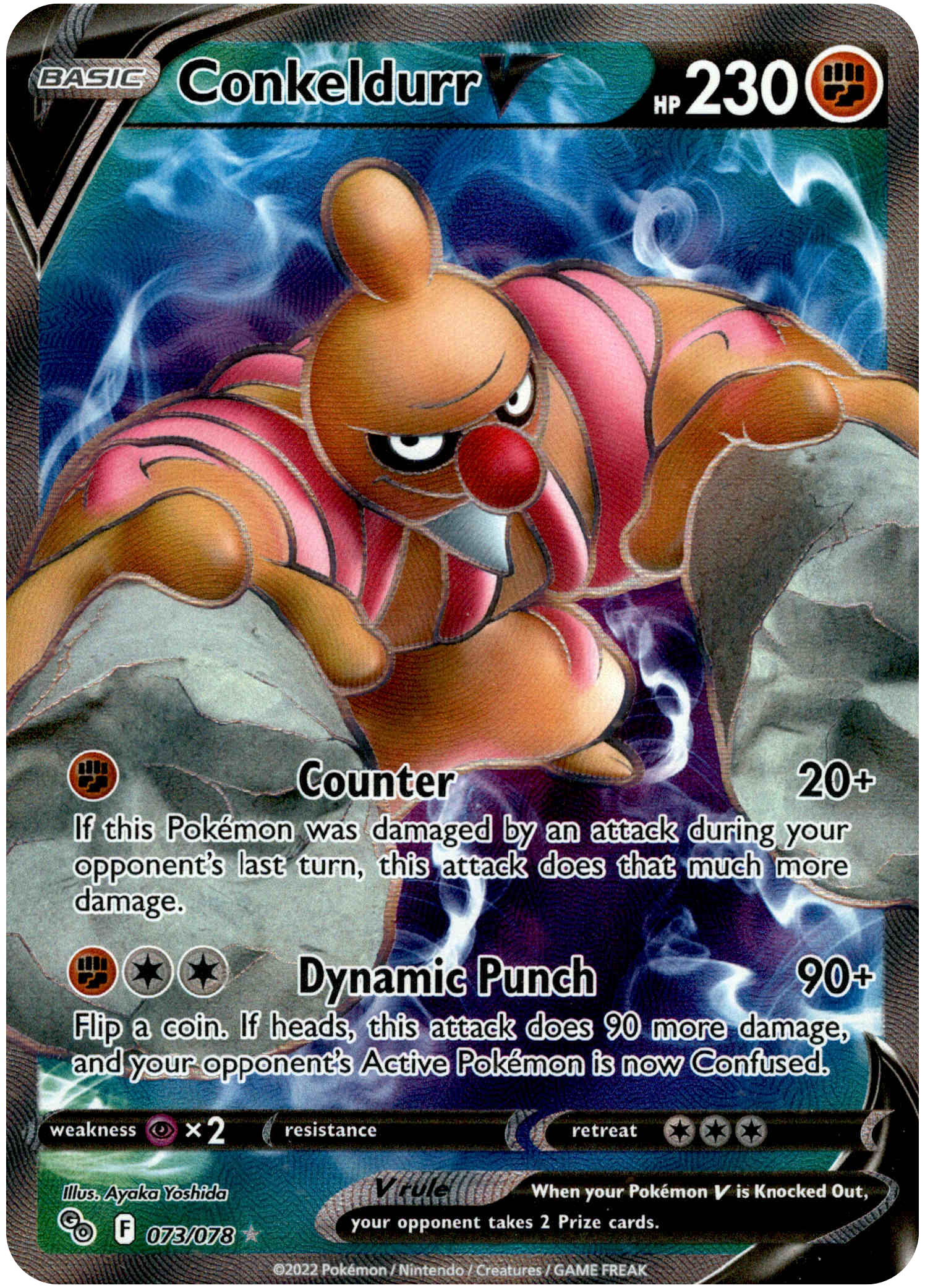 Conkeldurr V Full Art - 073/078 - Pokemon Go - Card Cavern