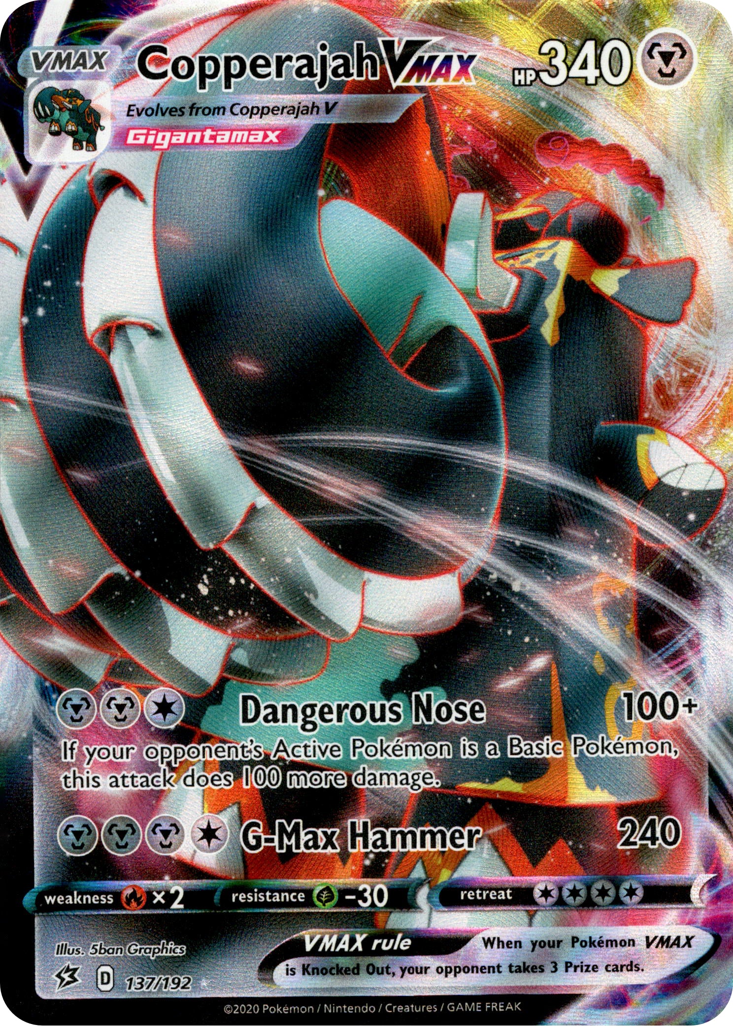 Copperajah VMAX - 137/192 - Rebel Clash - Holo - Card Cavern