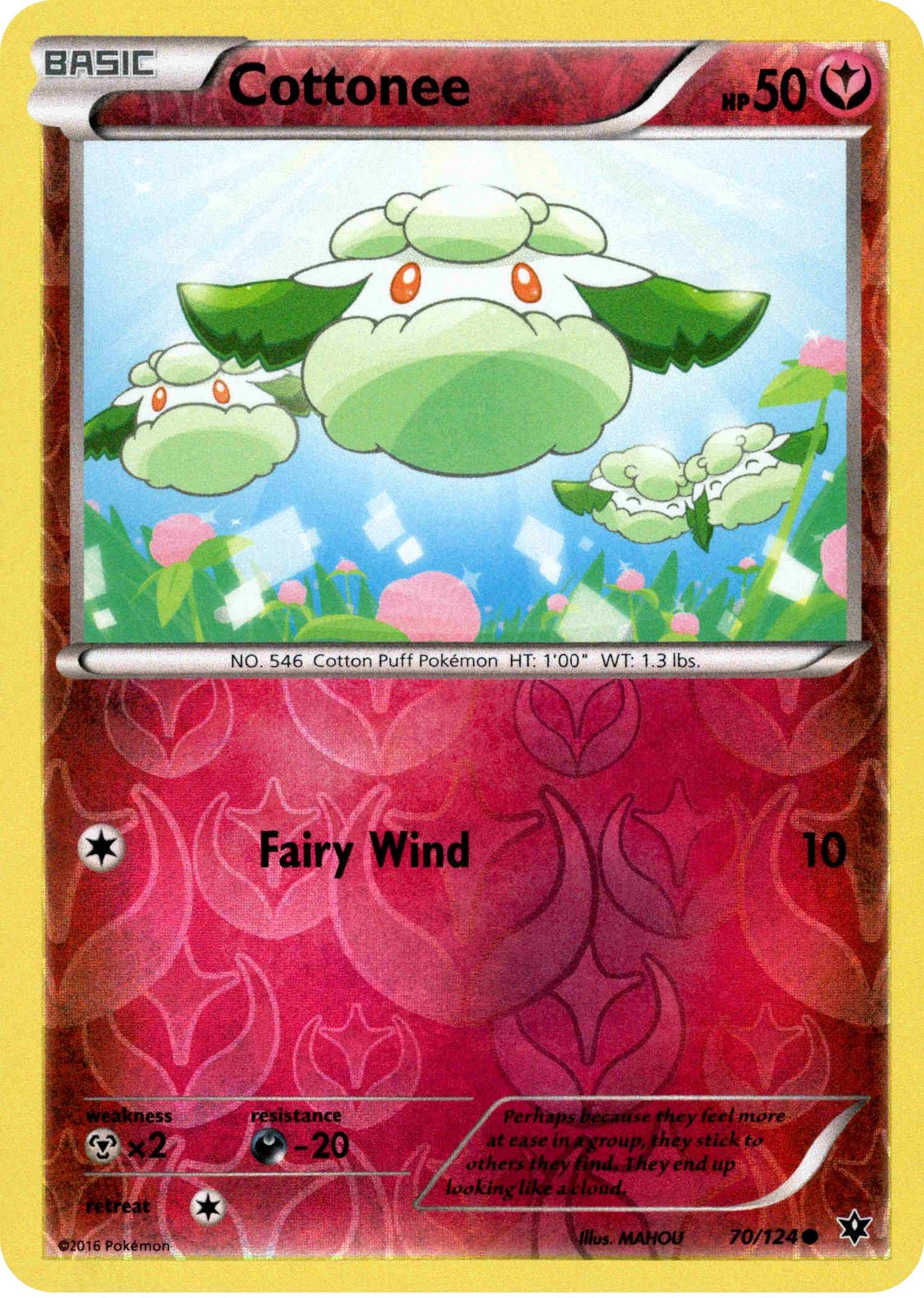 Cottonee - 70/124 - Fates Collide - Reverse Holo - Card Cavern