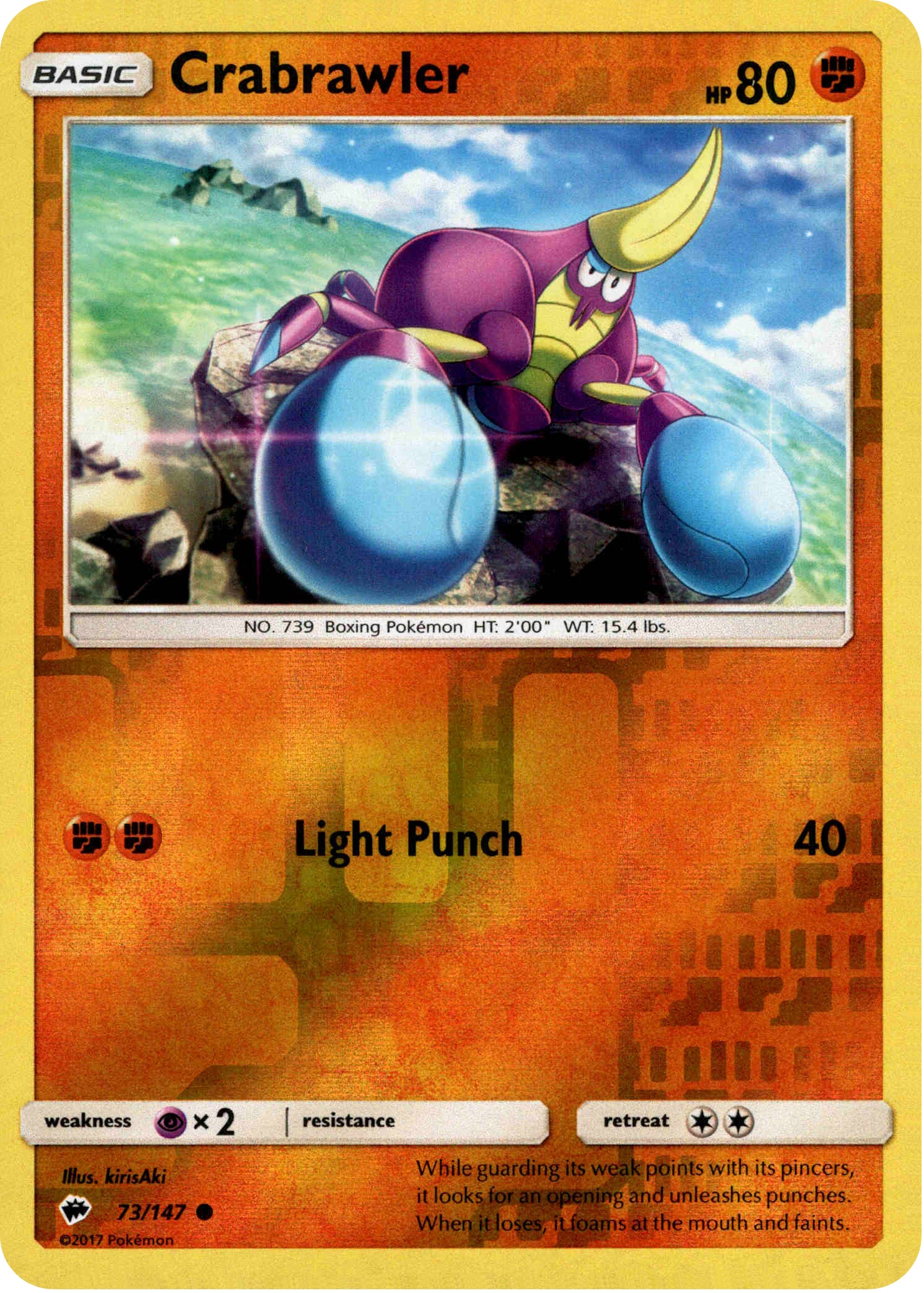 Crabrawler - 73/147 - Burning Shadows - Reverse Holo - Card Cavern