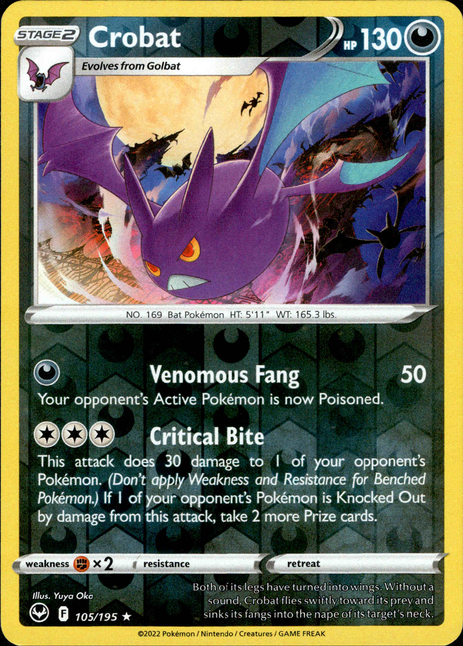 Crobat - 105/195 - Silver Tempest - Reverse Holo - Card Cavern